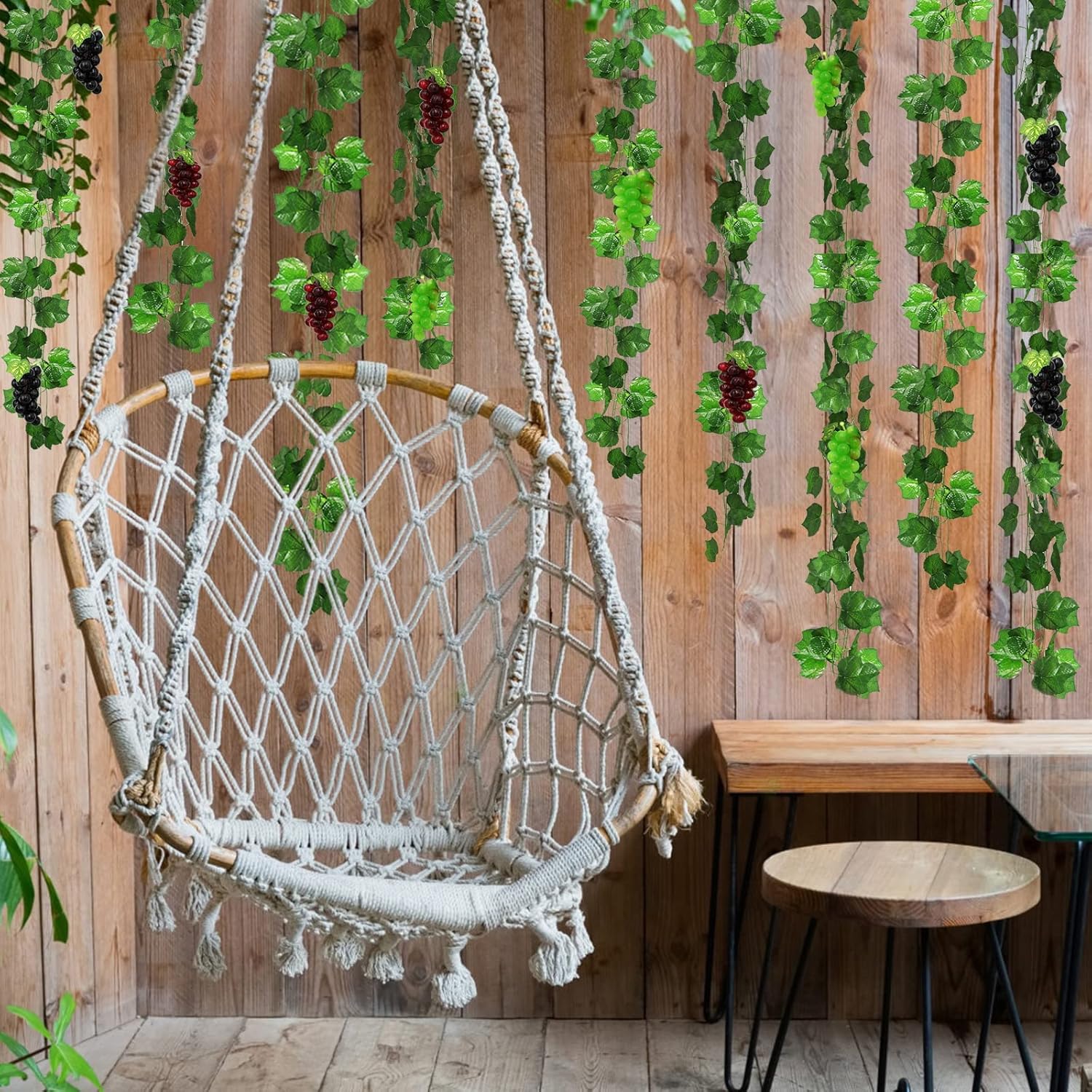 12 Strands 90 ft Artificial Grape Vines with 3 String Grapes Garland