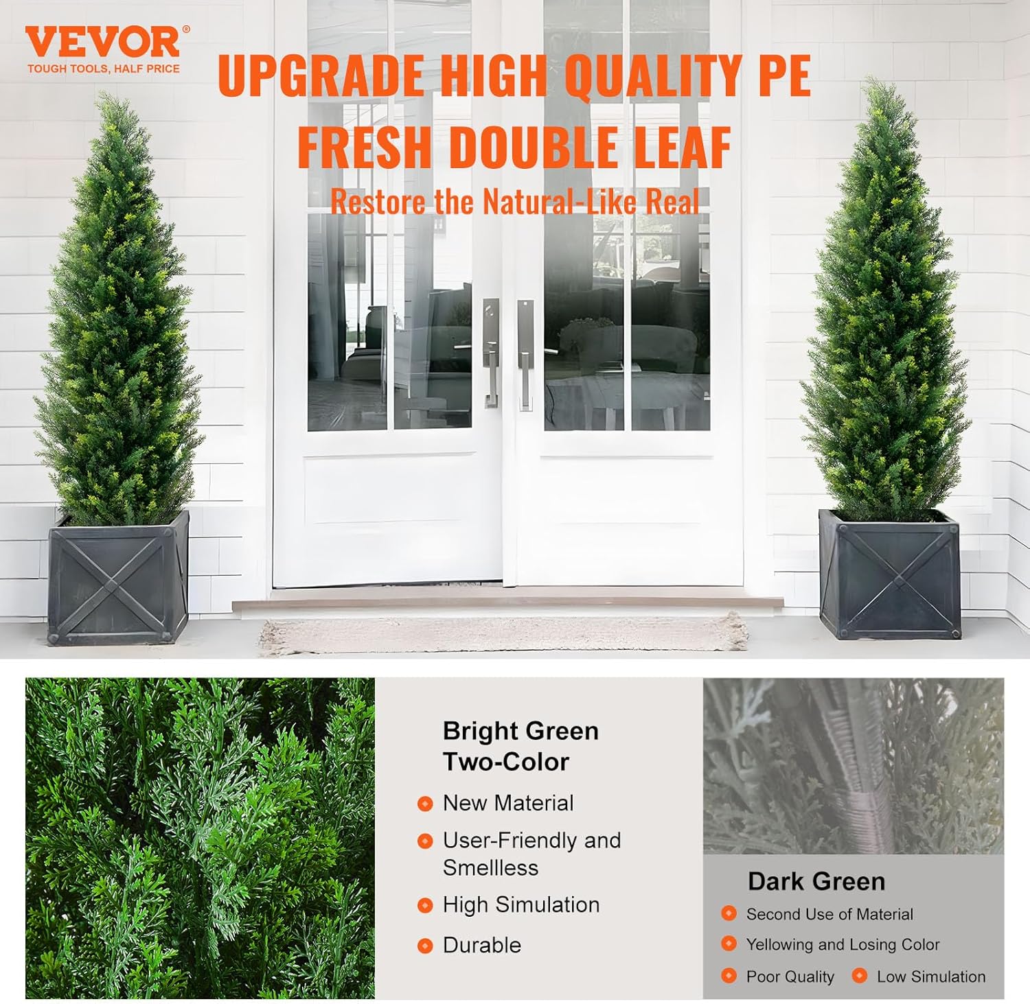 VEVOR Artificial Cedar Topiary Tree 60 inch 2 Pack