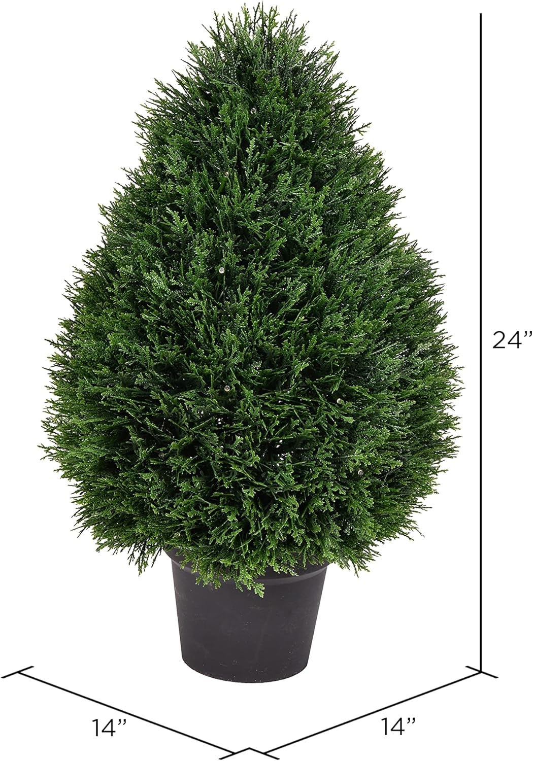 Vickerman 24 Inch Artificial Cedar Topiary Potted Bush