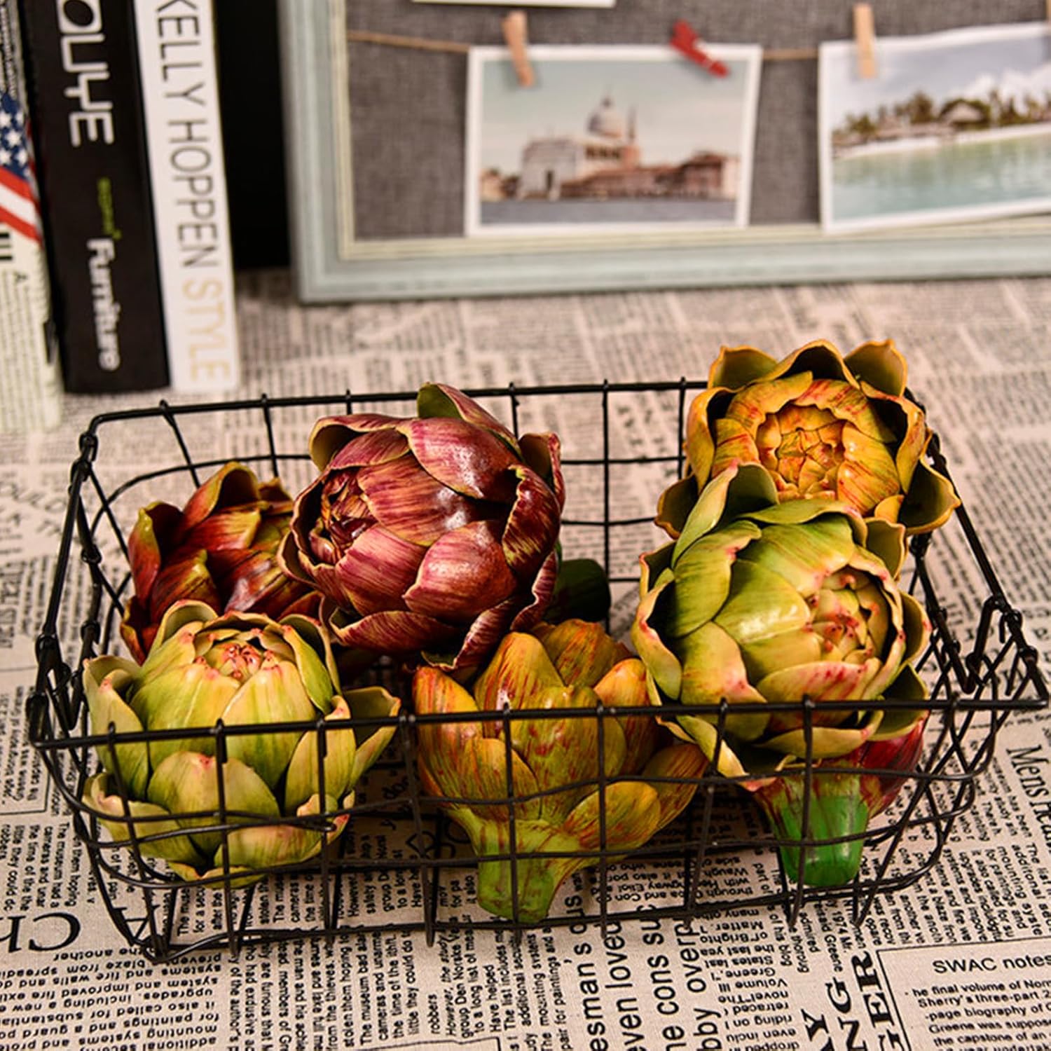 DKALIO Artificial Artichoke Decoration Purple Small 3 pcs