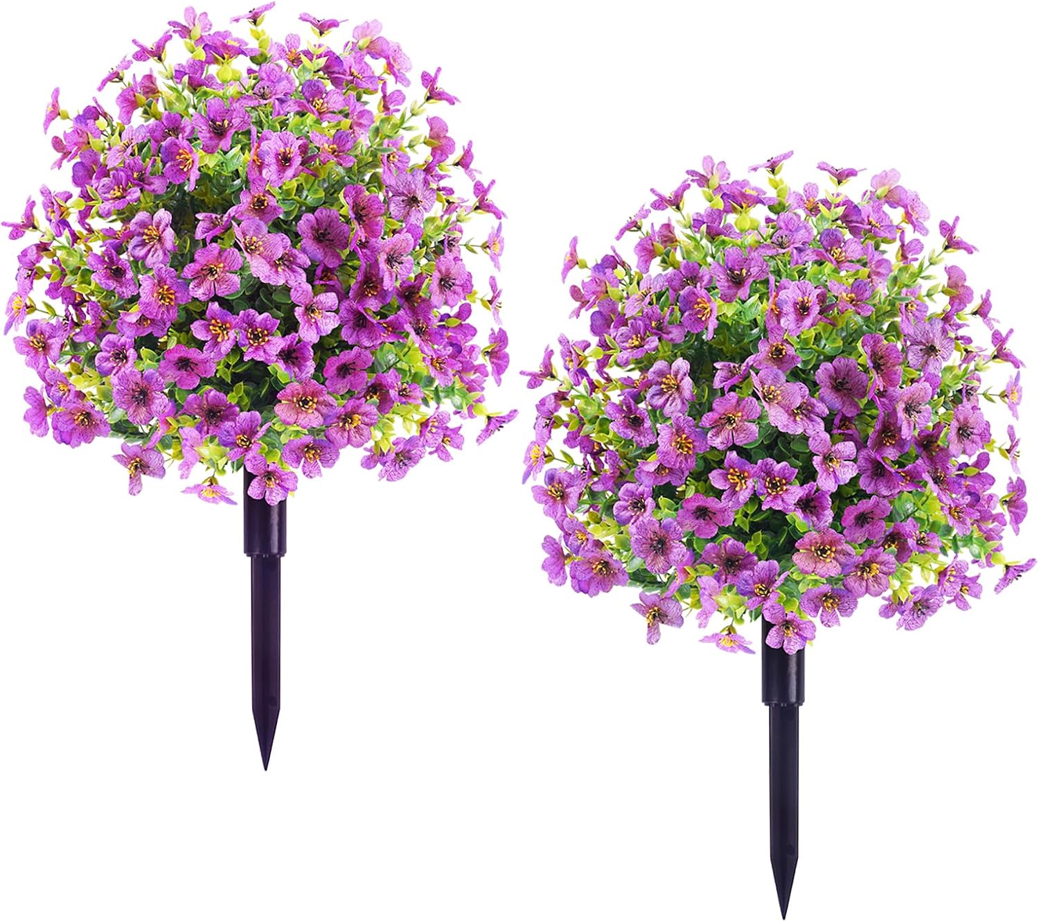 BELIFI Artificial Topiary Ball Tree with Ground Spike 2 Pcs Purple