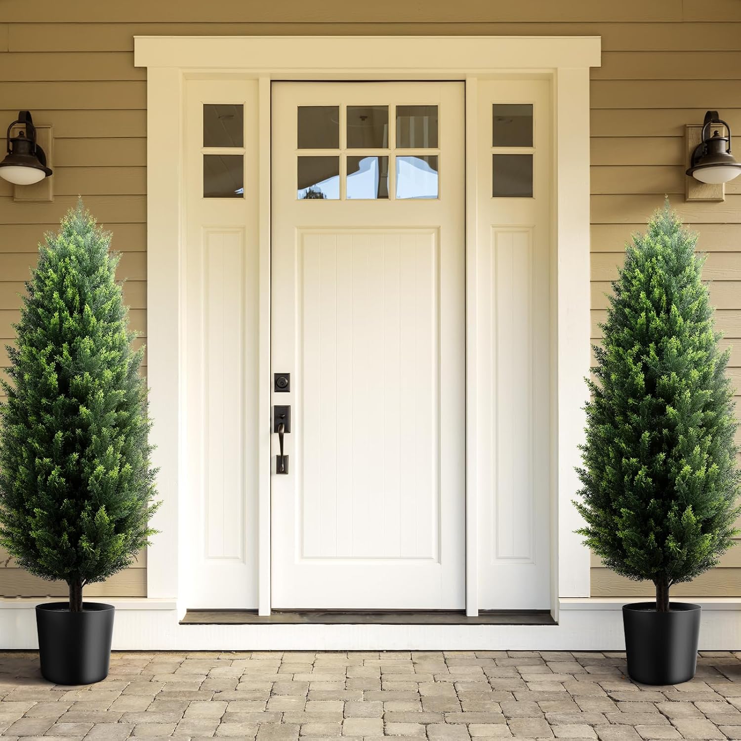 4FT Artificial Cedar Topiary Trees 2 Pack