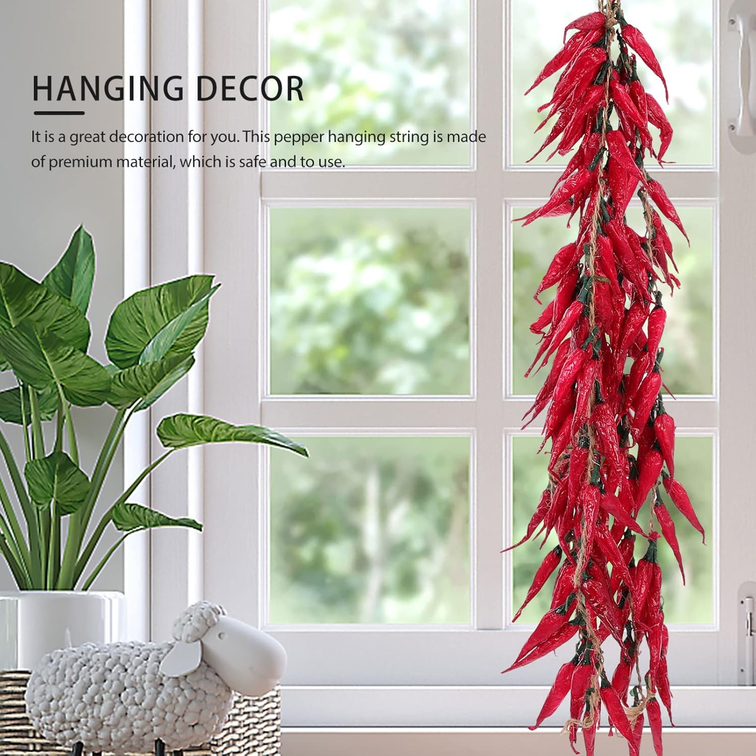 Happyyami 5pcs Artificial Chili Peppers Hanging Decorations
