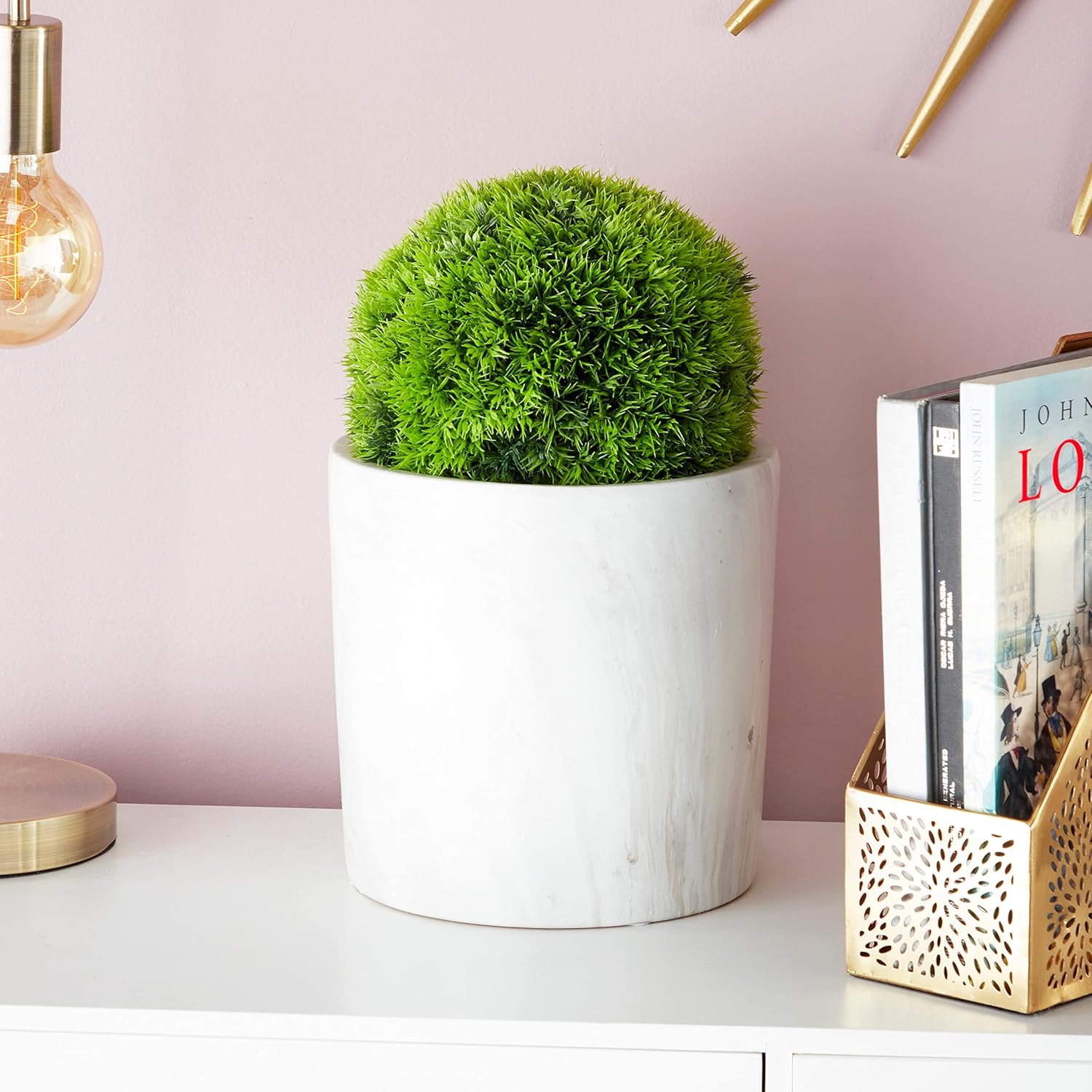 CosmoLiving Faux Foliage Boxwood Topiary Artificial Plant