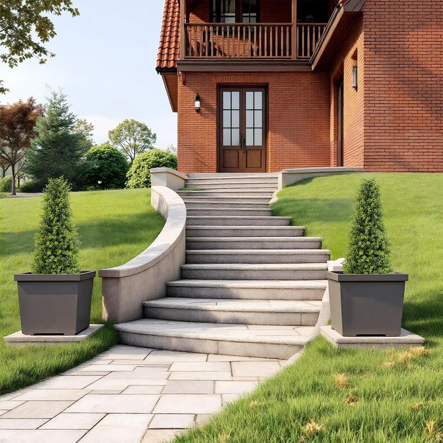 Binnny Flower 3ft Artificial Boxwood Topiary Set of 2