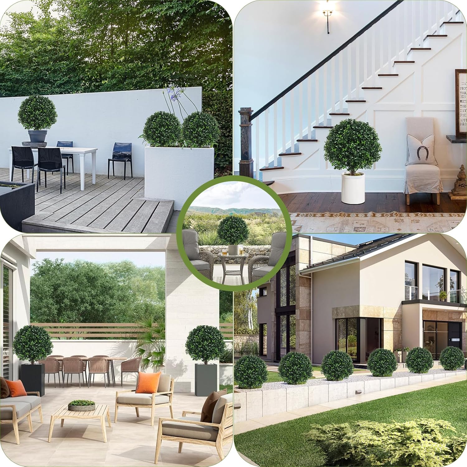 Artificial Boxwood Topiary Ball Set of 2 UV Resistant