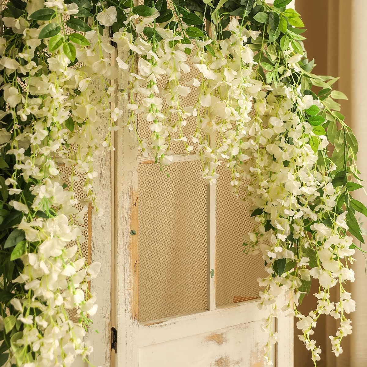 3 Pcs 72 Ft Artificial Wisteria Garland White