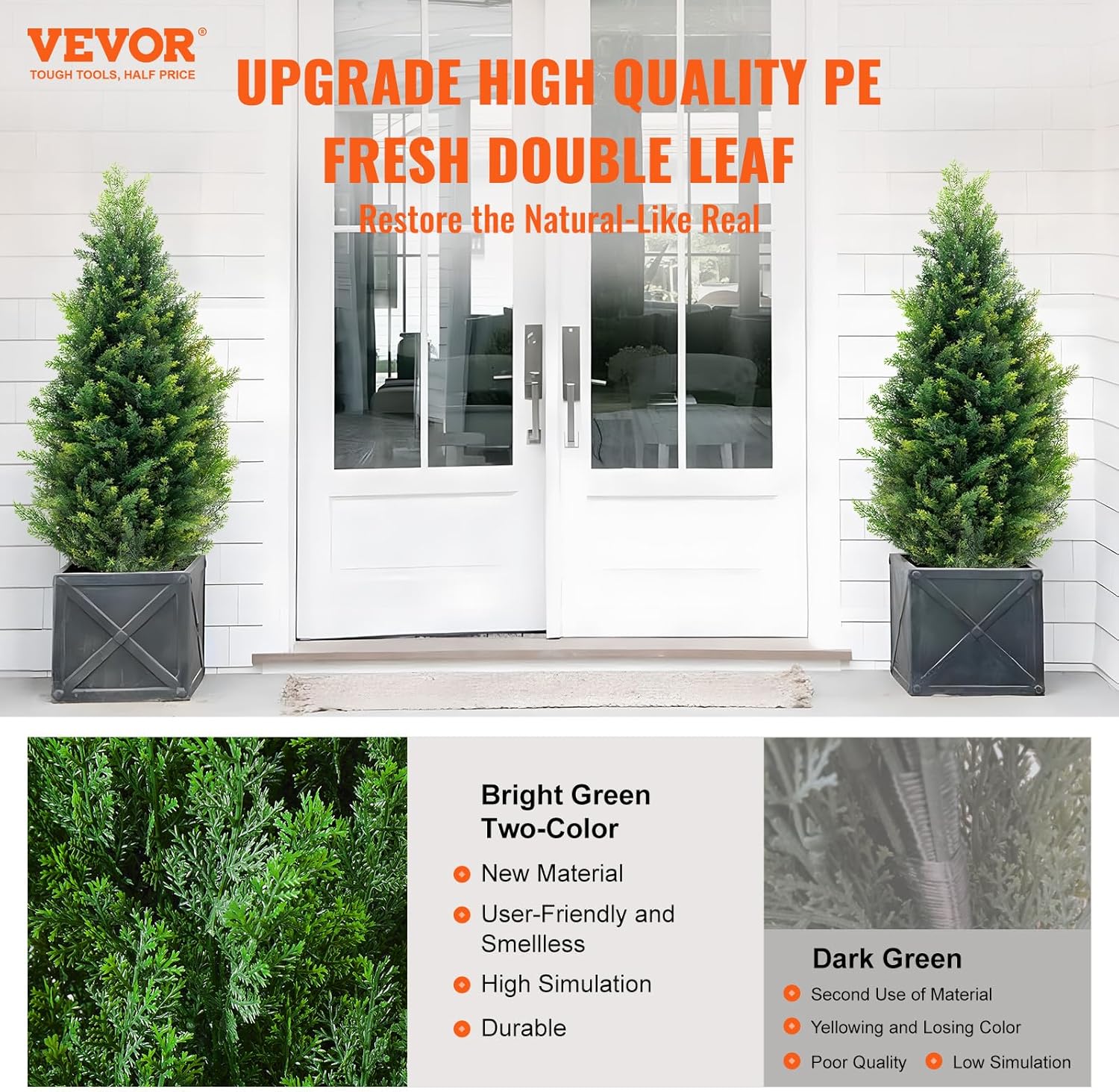 VEVOR Artificial Cedar Topiary Tree 36 Inch 2 Pack