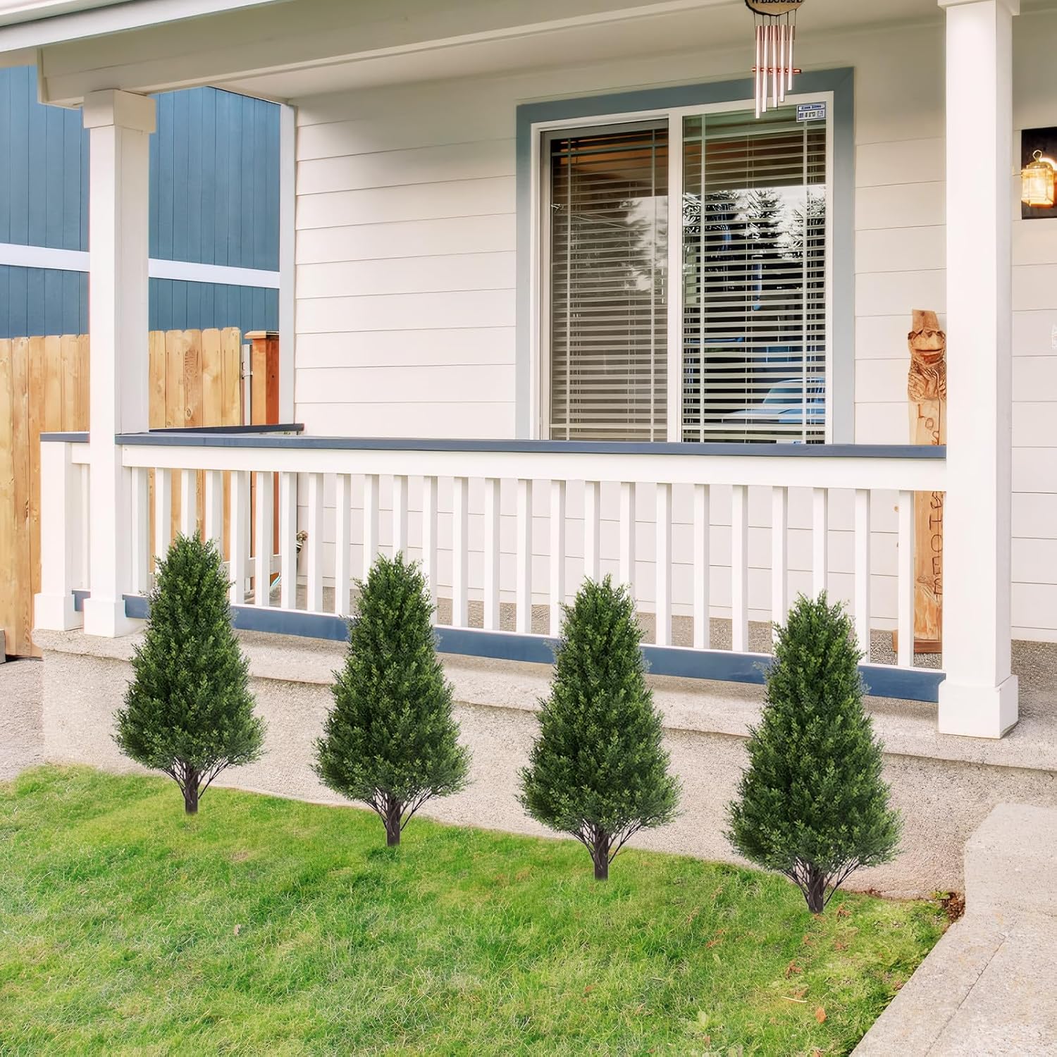 36 Inch Artificial Cedar Topiary Trees Set of 2