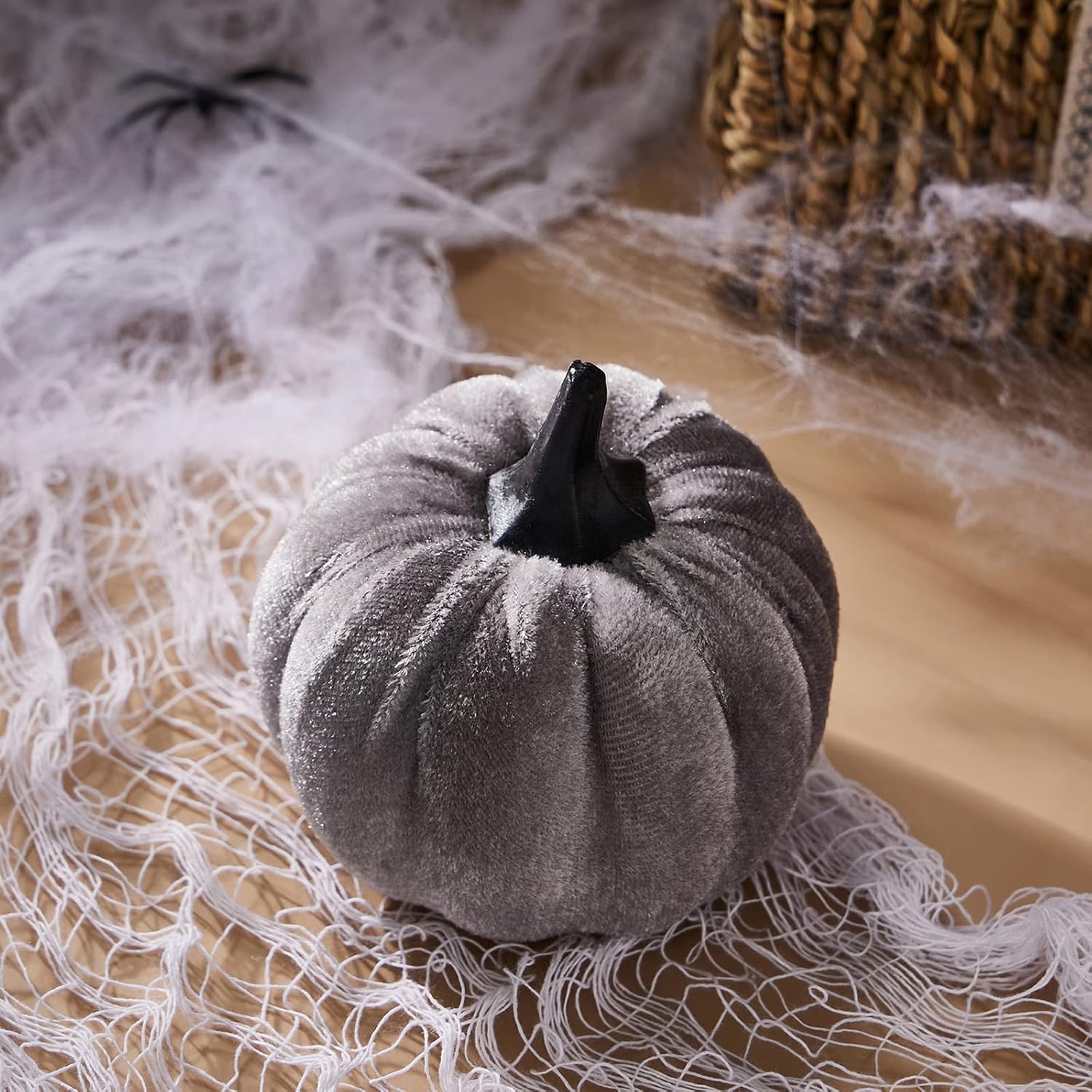 Mini Velvet Halloween Pumpkins Decor