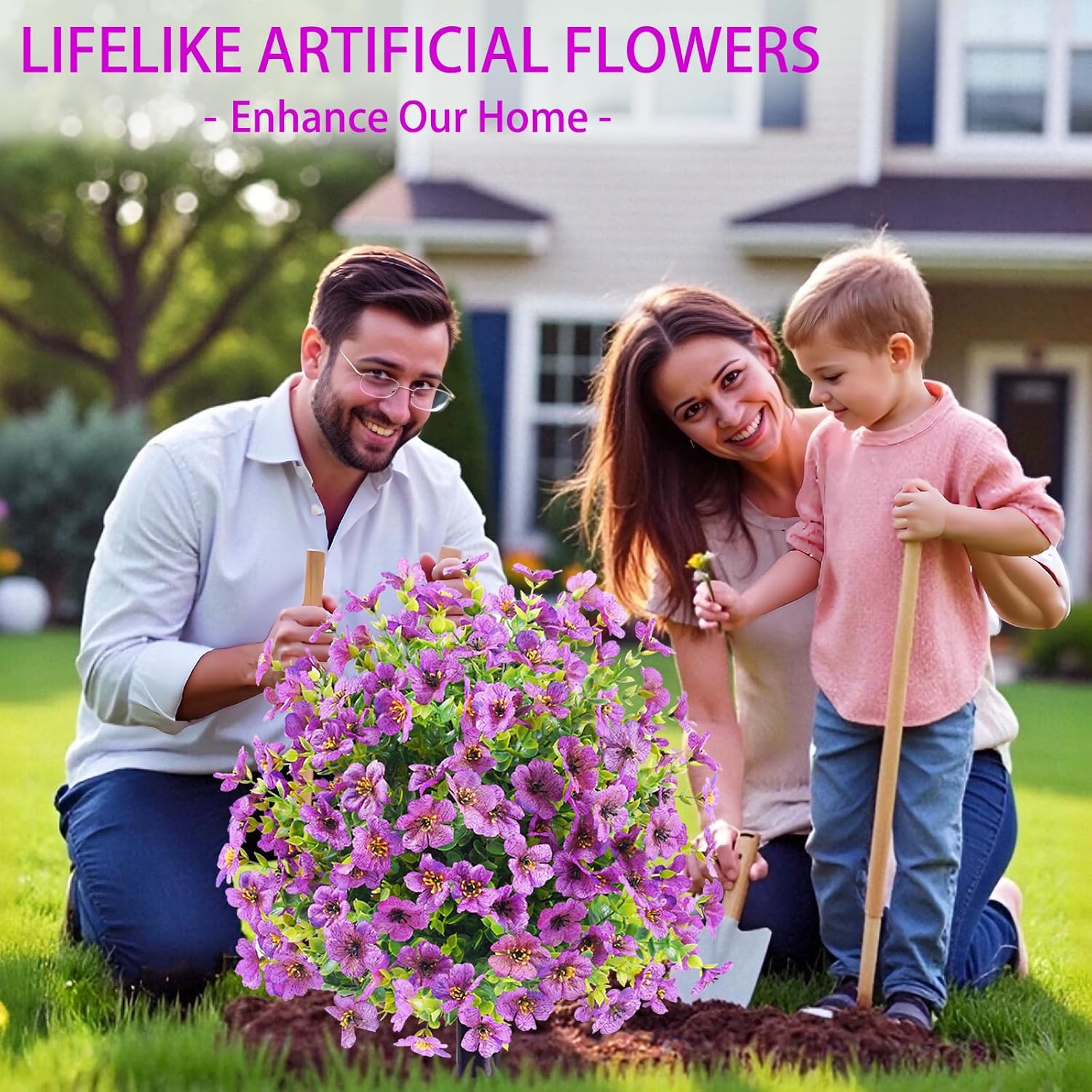 BELIFI Artificial Topiary Ball Tree with Ground Spike 2 Pcs Purple