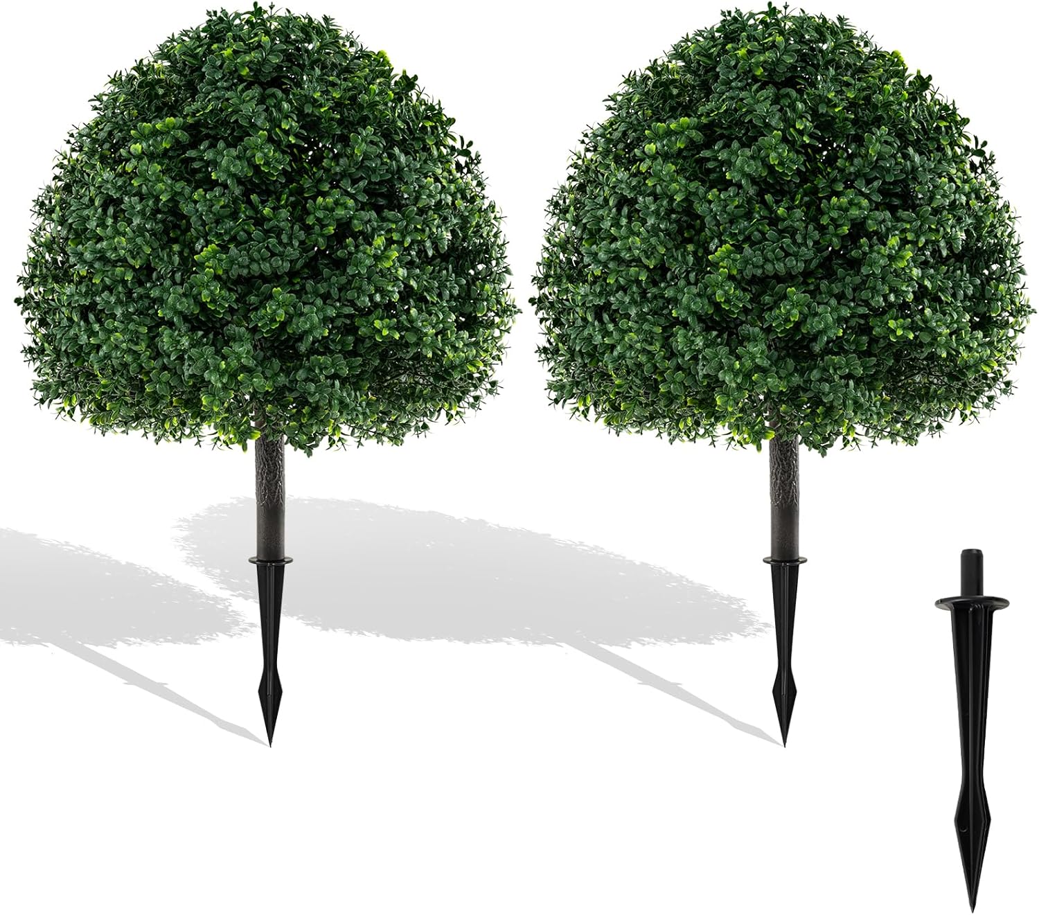 Goplus 28 Inches Artificial Boxwood Topiary Set 2 Pack