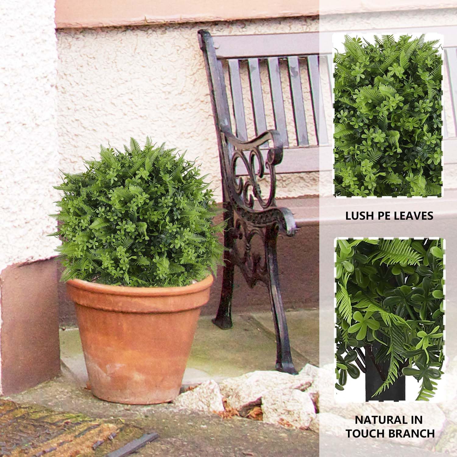 22 Inch Artificial Boxwood Topiary Trees Set of 2