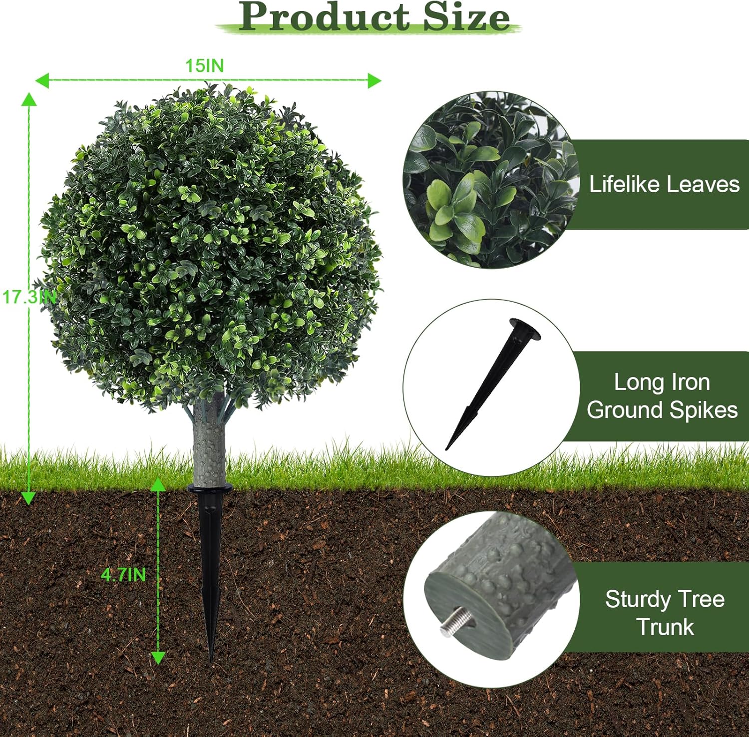 16 Artificial Boxwood Topiary Trees 2 Pack