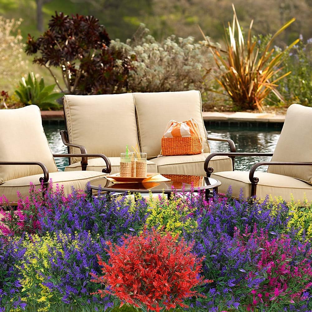 KLEMOO 8 Bundles Artificial Lavender Flowers