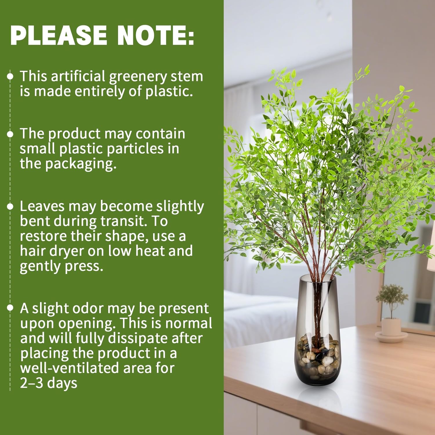 3PCS Artificial Nandina Stems for Vase Decor 433 Inch