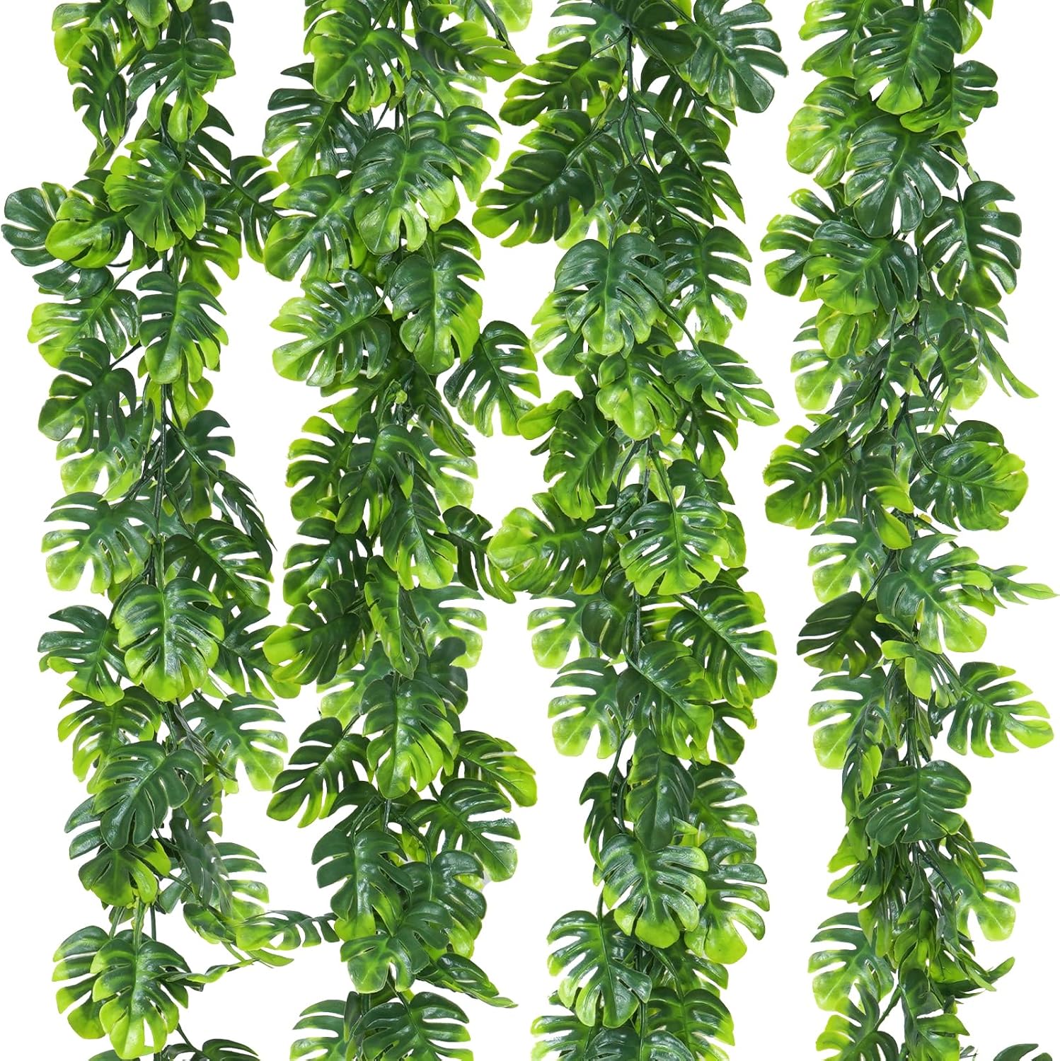 Dolicer 4Pcs Artificial Monstera Leaf Vines Hanging Garland