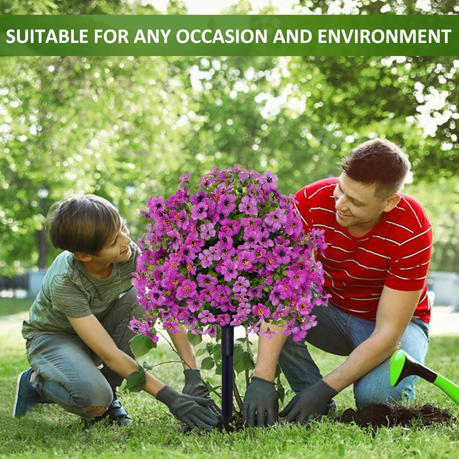 23in Artificial Violet Topiary Tree with Ground Spike