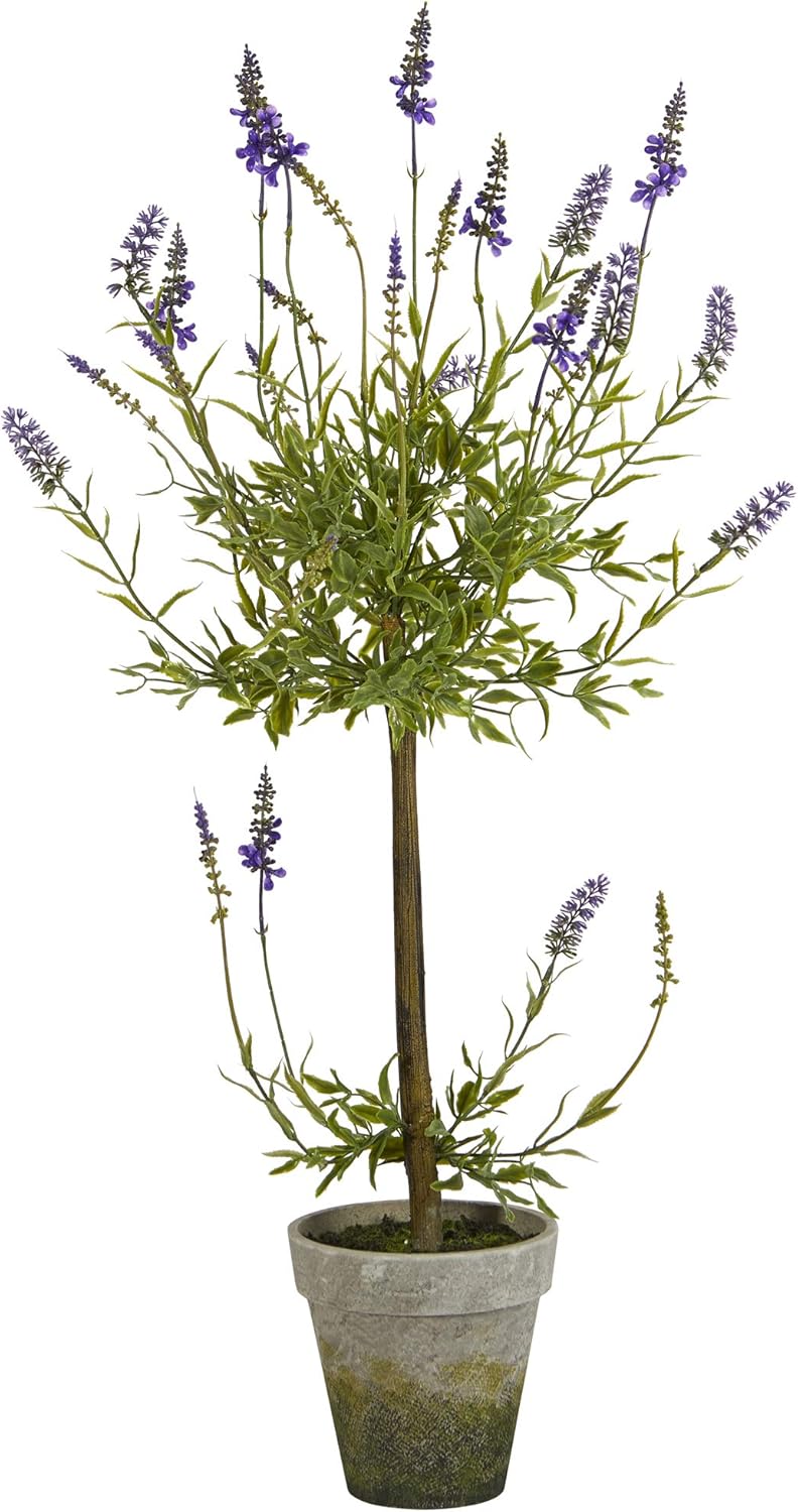 Nearly Natural 34in Lavender Single Ball Topiary Artificial Tree