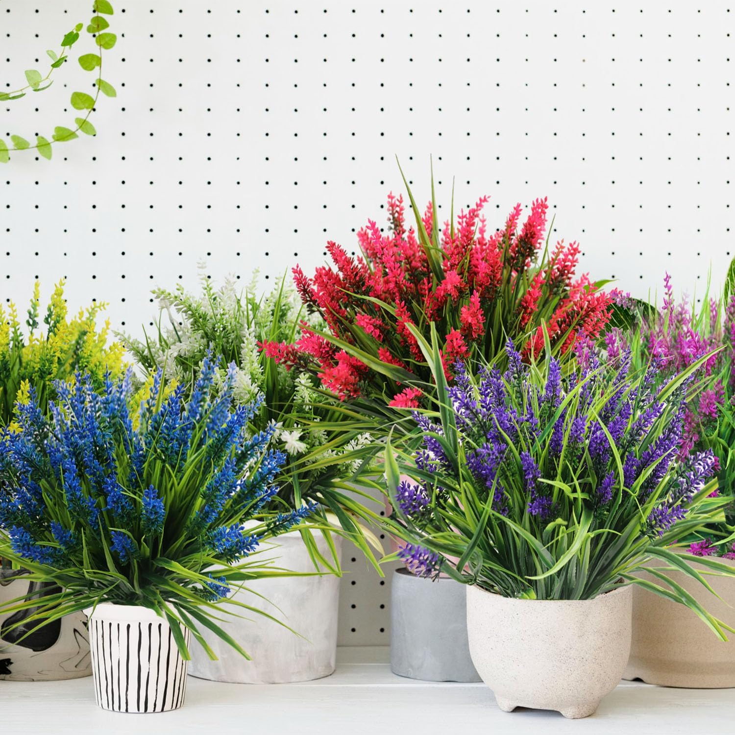 24 Bundles Artificial Flowers for Outdoor Garden Decor