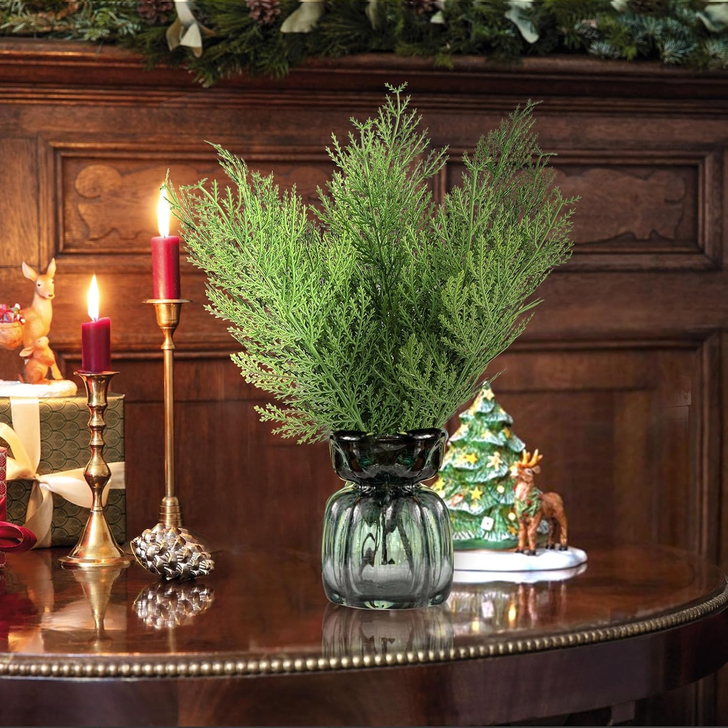 Hananona 40 Pcs Artificial Pine Sprigs Faux Greenery Decor