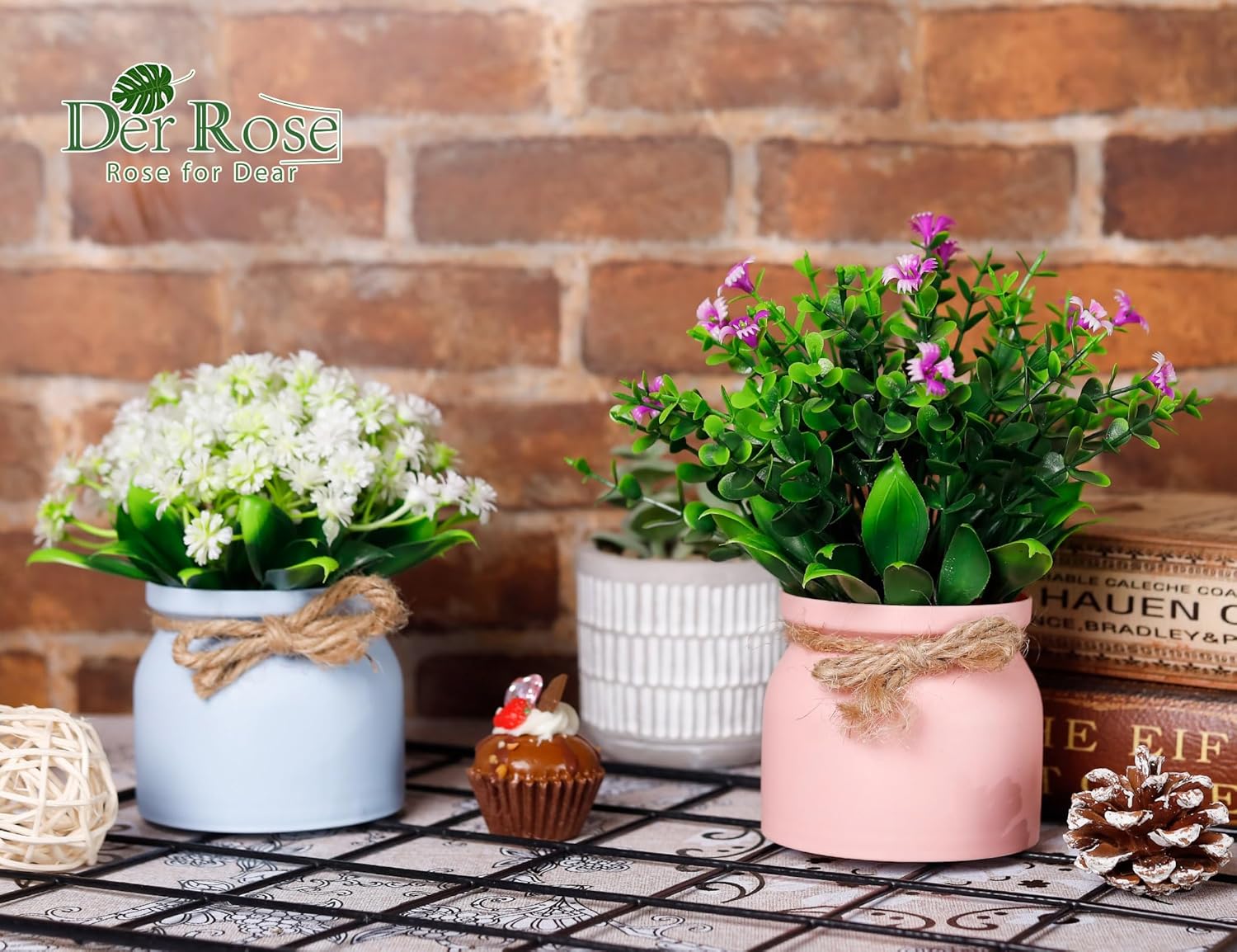 Der Rose 4 Pack Artificial Plants Indoor Decor