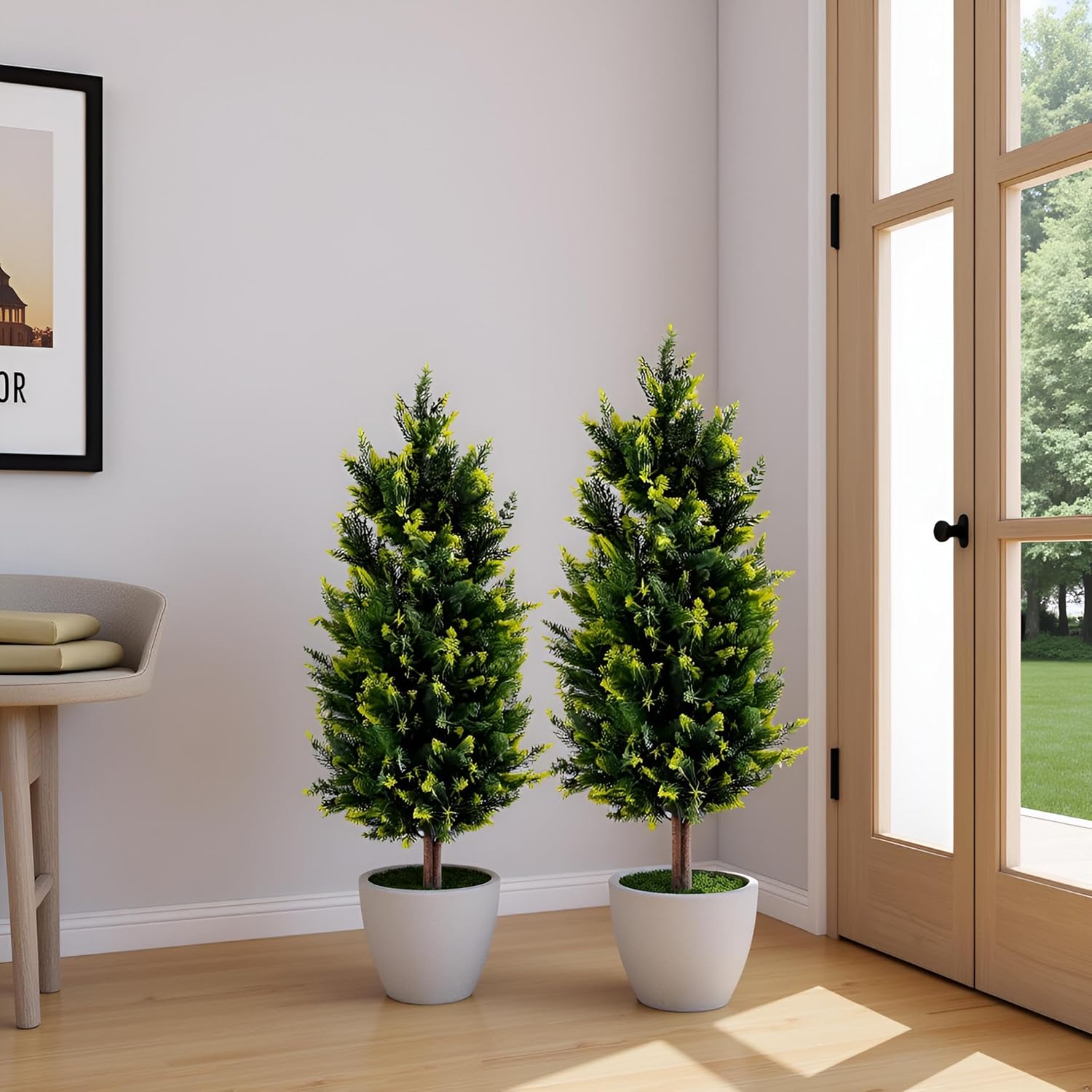 Fonyick Artificial Cypress Topiary Tree Set of 2