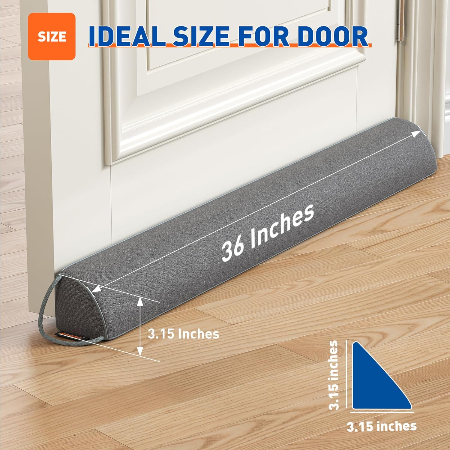 MAGZO Door Draft Stopper 36 Inches Gray