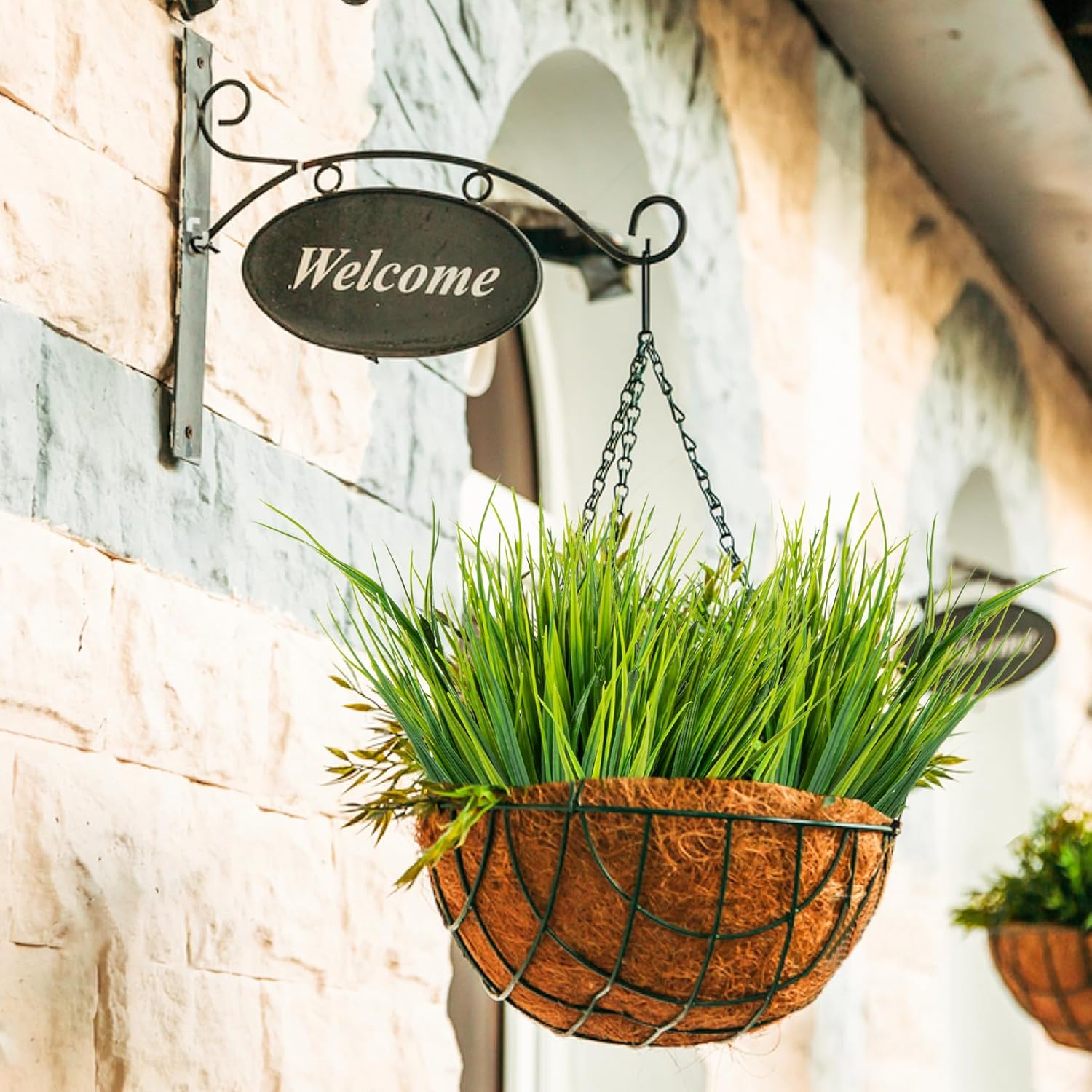 10 Pack Artificial Grass Plants for Outdoor Decor