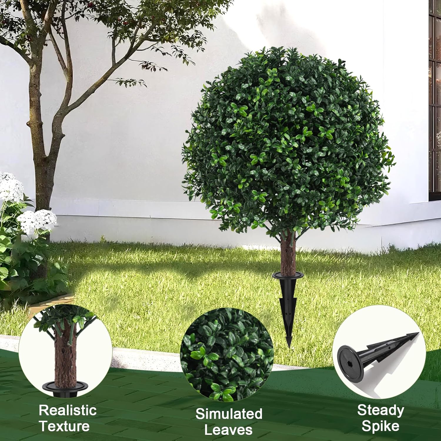 Artificial Boxwood Topiary Ball Set of 2 UV Resistant