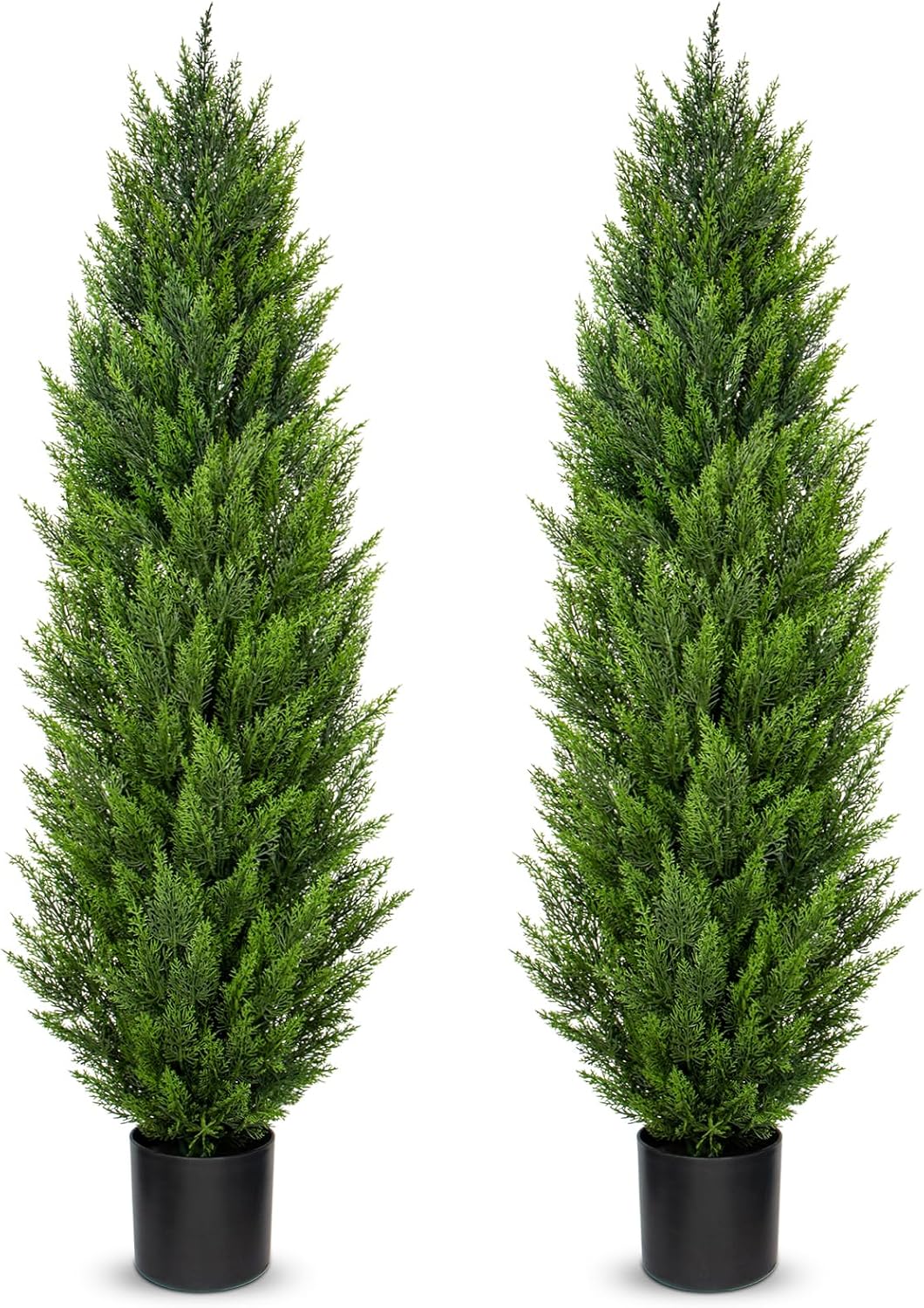 Briful 5ft Cedar Topiary Trees Artificial Set of 2