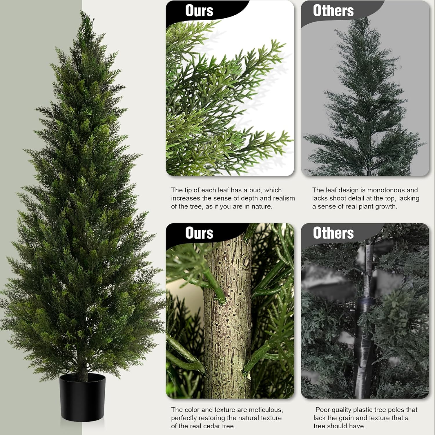 Outdoor Artificial Cedar Topiary Tree 5ft