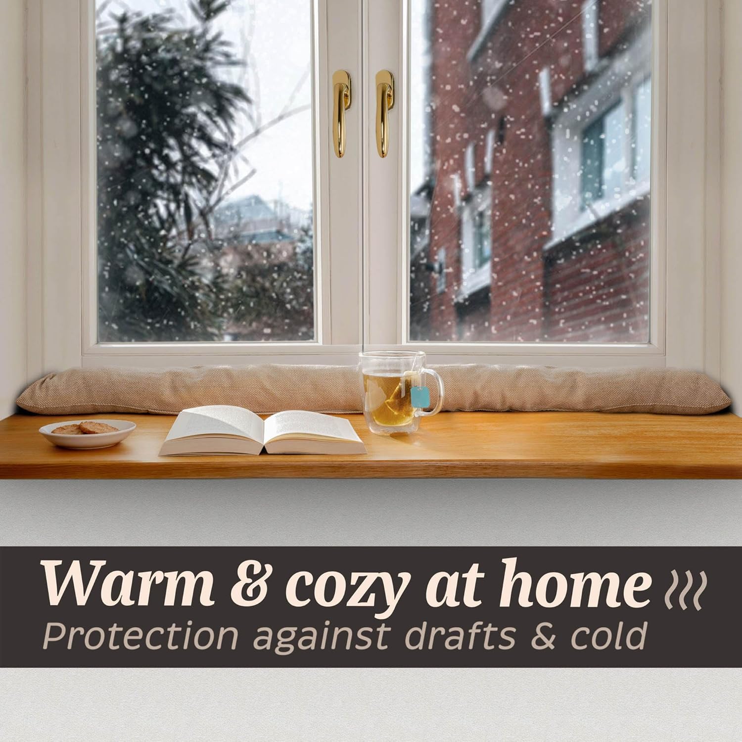 Draft Stopper for Window Sill 47 Inches - Beige