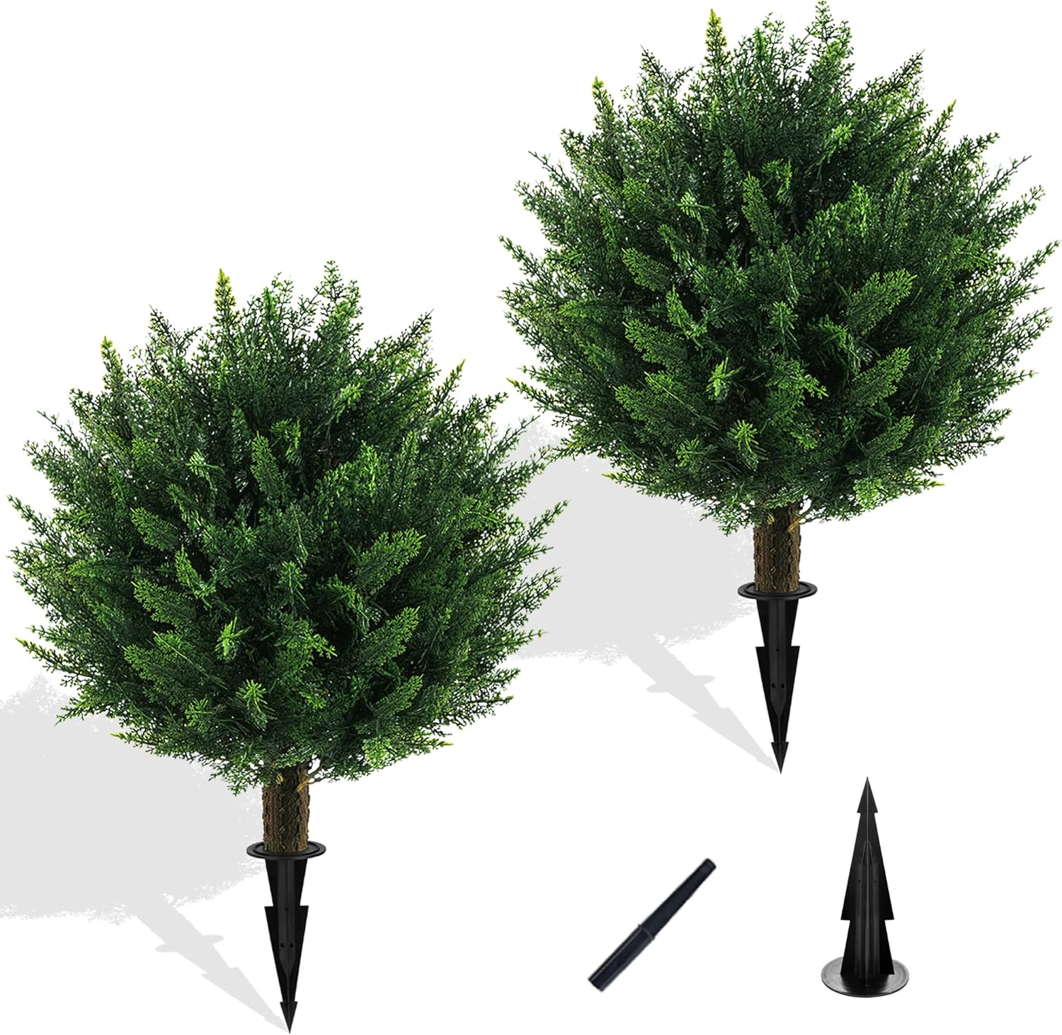 Grewyear Artificial Cedar Topiary Ball Tree Set of 2