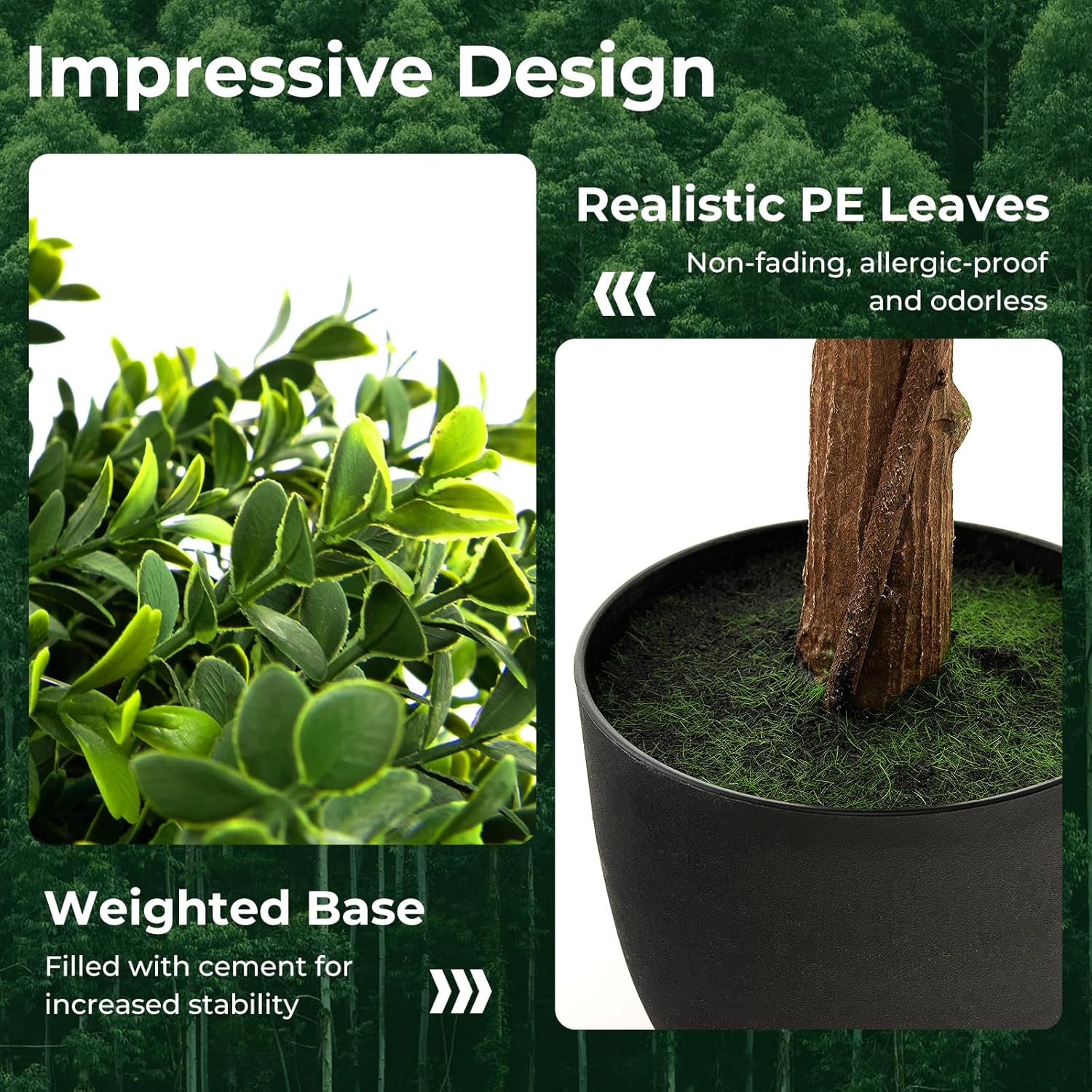 Goplus 40 Inch Artificial Boxwood Topiary Ball Tree