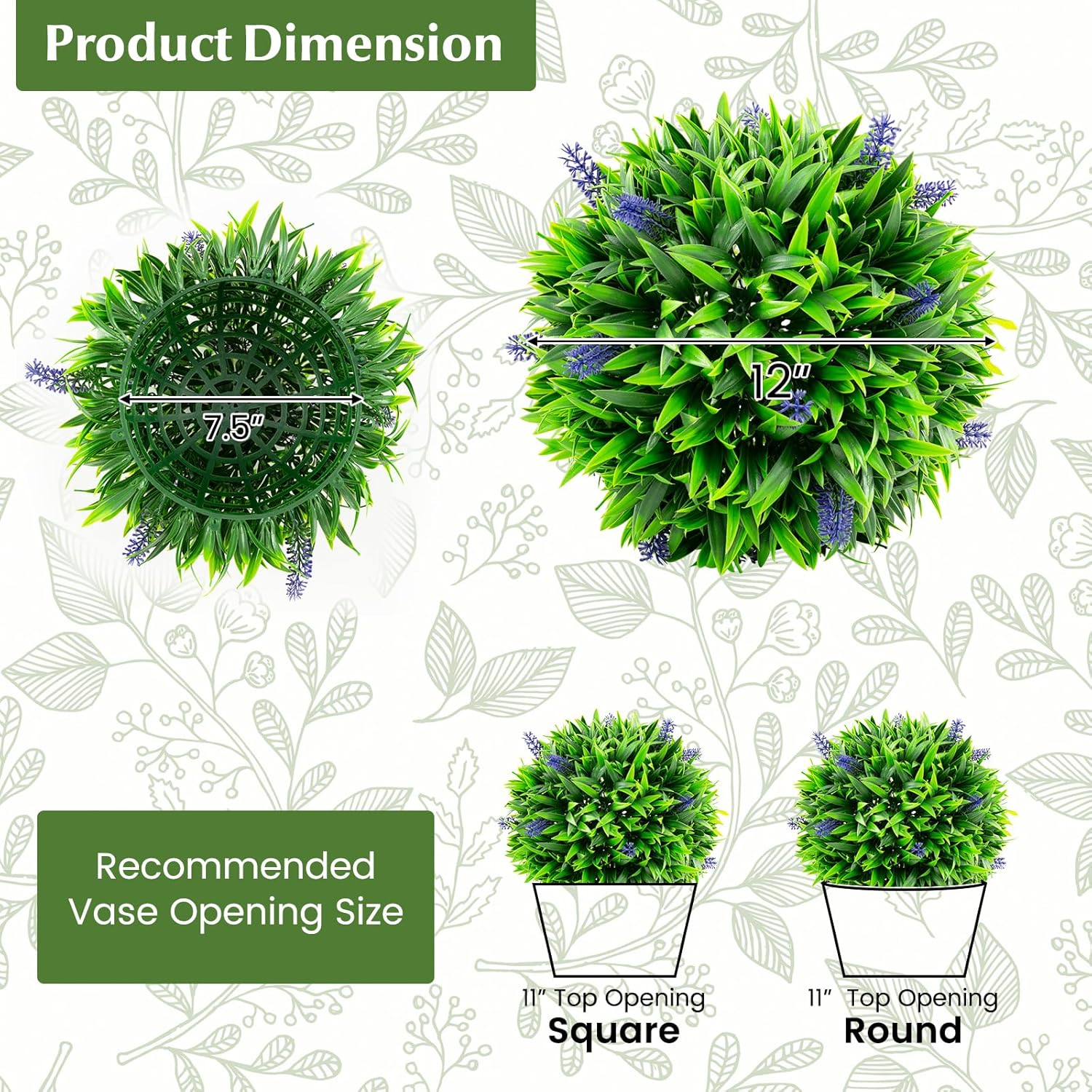 Goplus Artificial Lavender Topiary Balls Set of 2