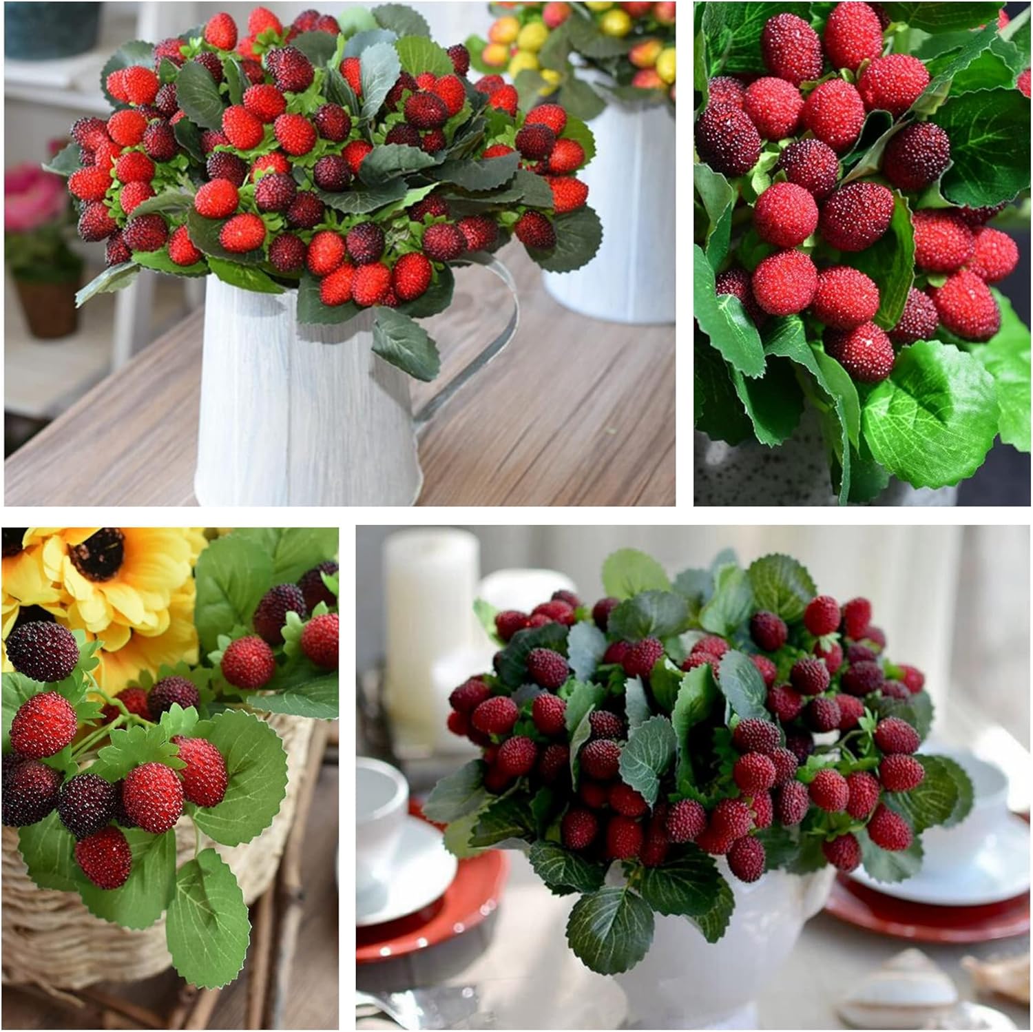 M2cbridge Artificial Raspberry Decor Set