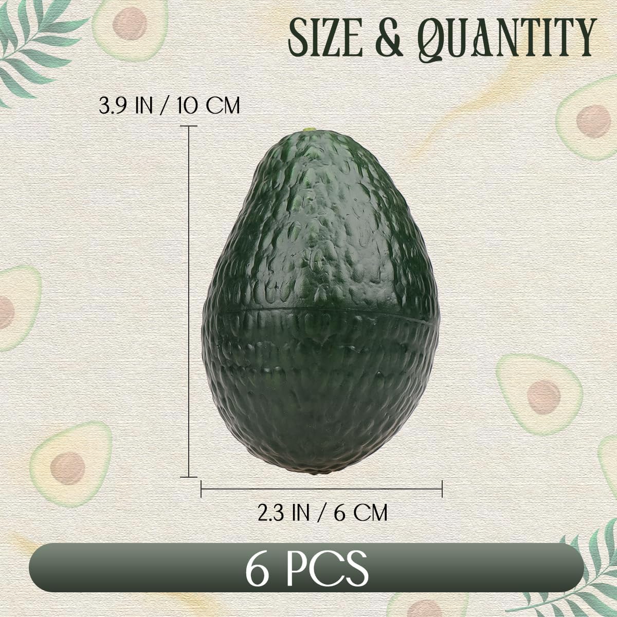 Gresorth 6pcs Artificial Lifelike Avocado Decoration