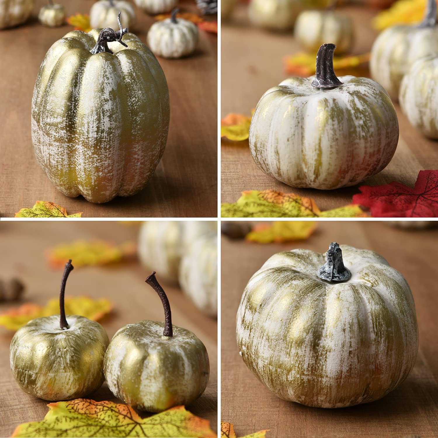 DearHouse 14PCS Artificial Pumpkins Fall Decor Set
