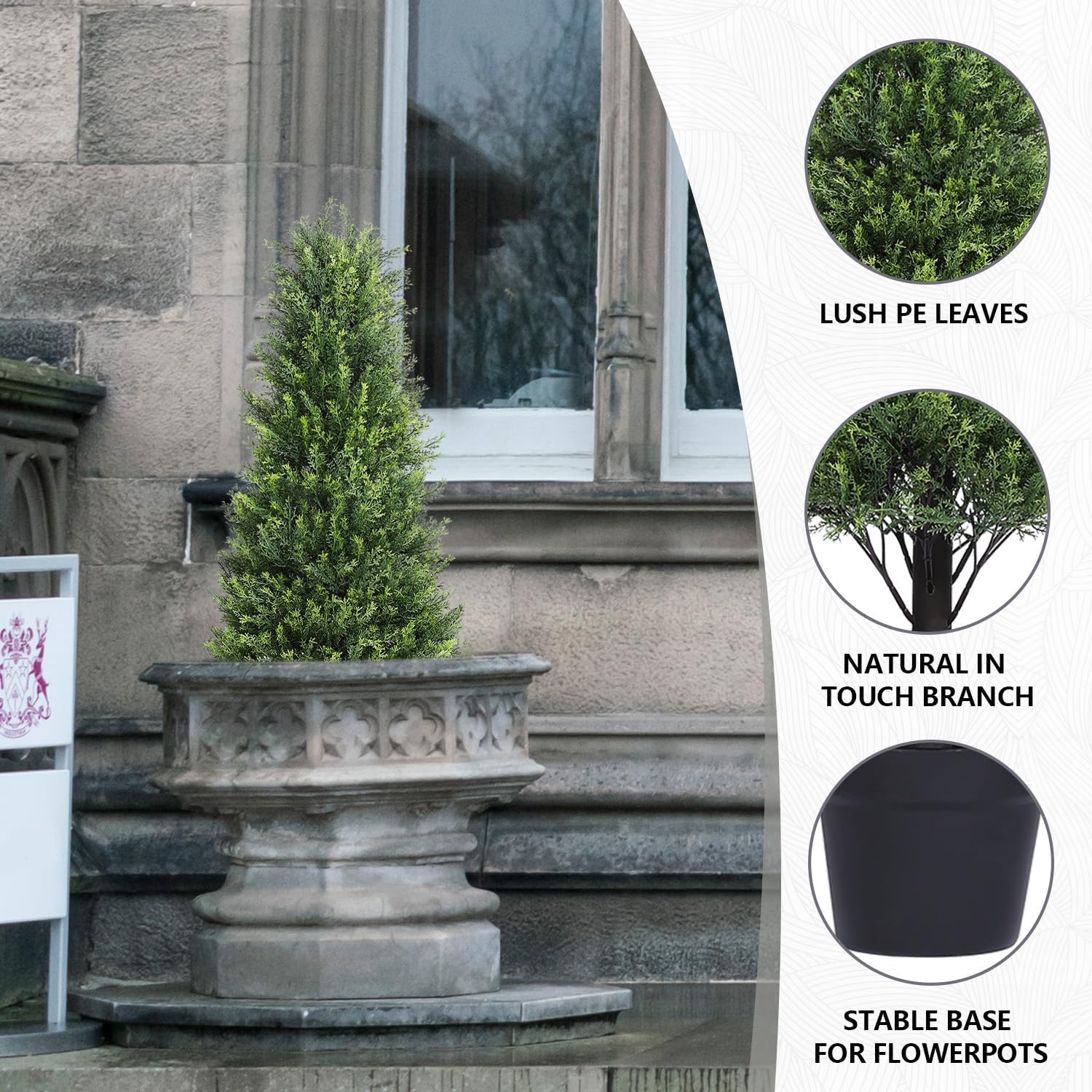 3ft Cedar Topiary Trees Artificial Outdoor Set of 2