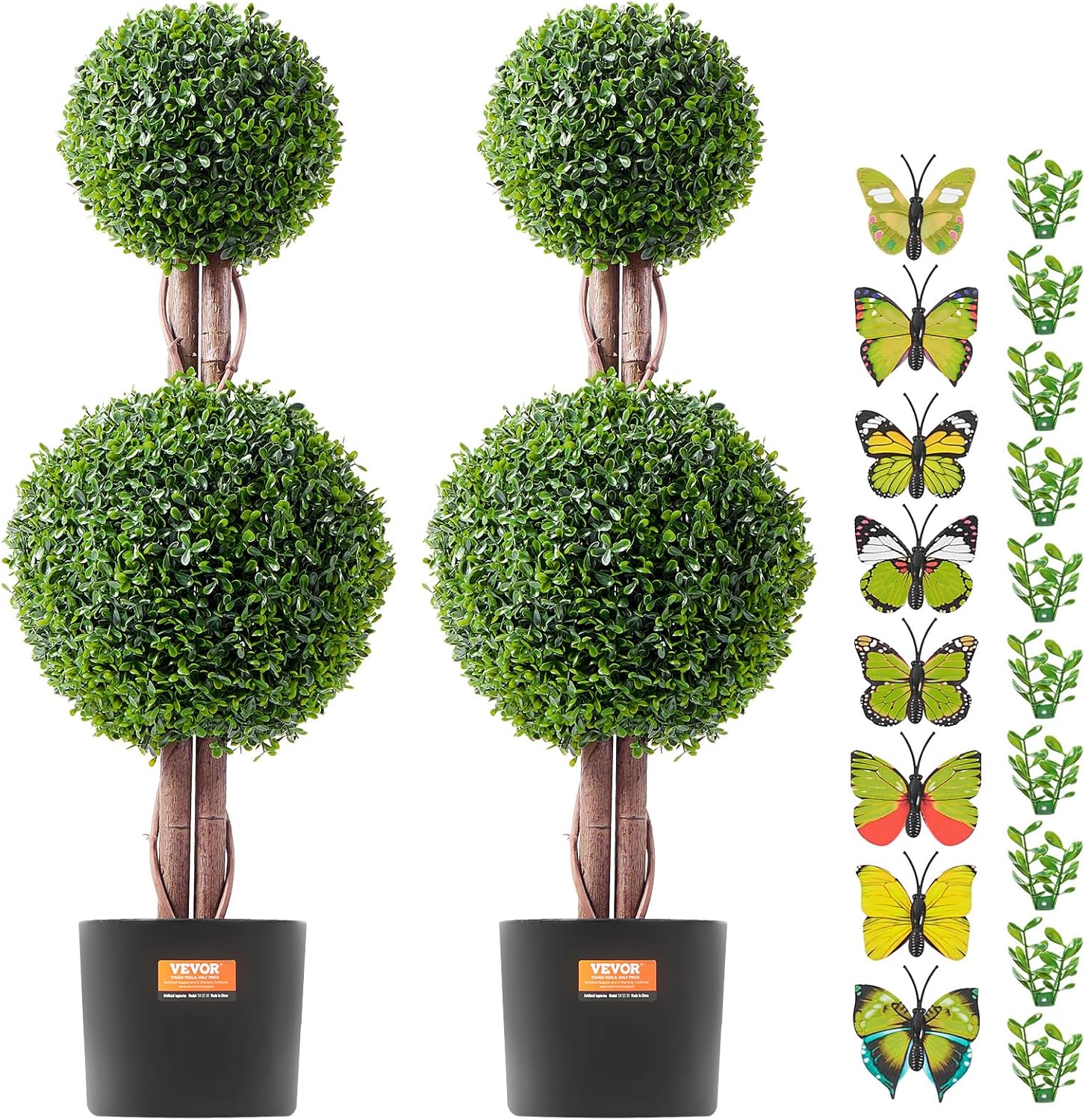VEVOR Artificial Topiary Tree Set 36 Inch Tall 2 Pieces