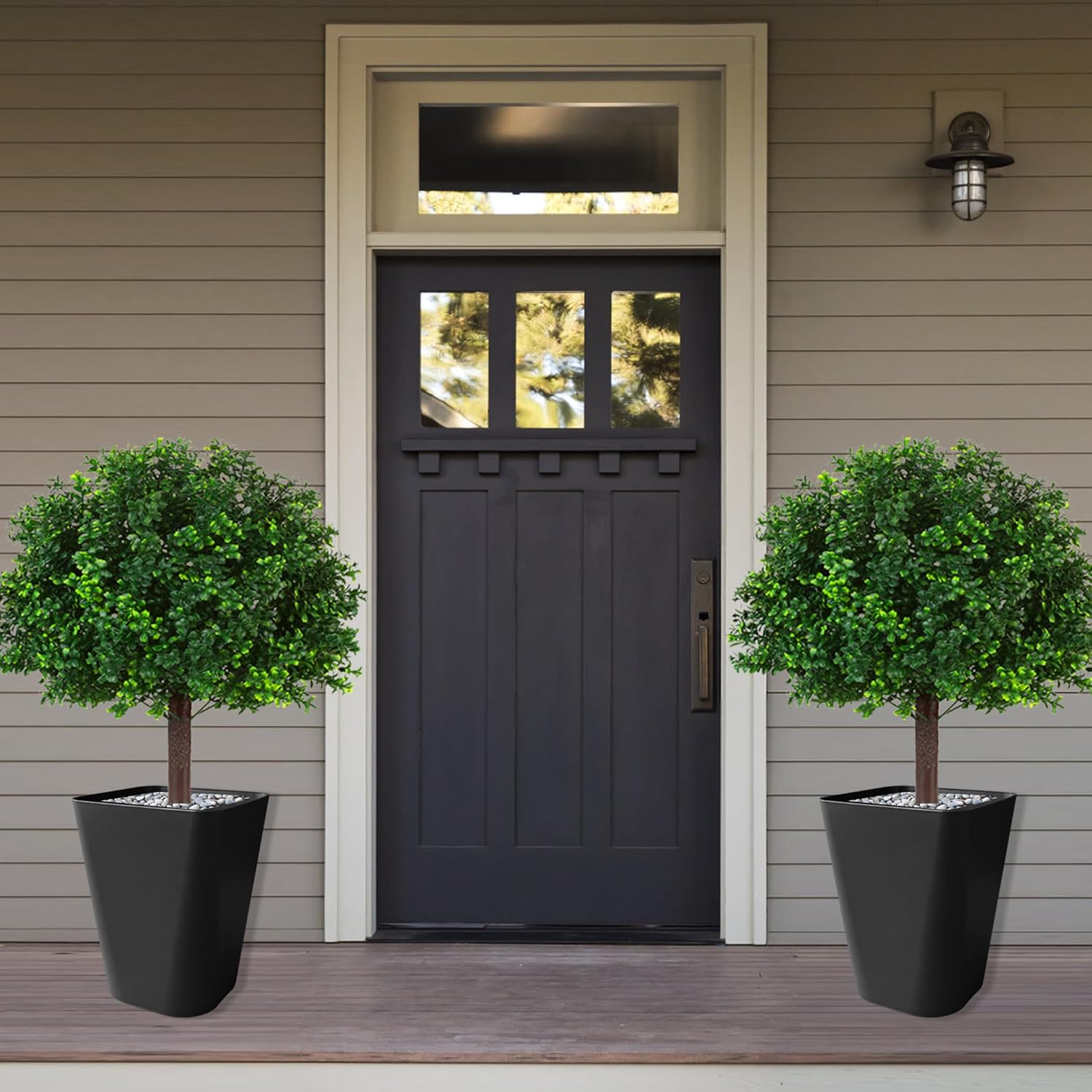 Moeput Artificial Boxwood Topiary Ball Trees Set of 2