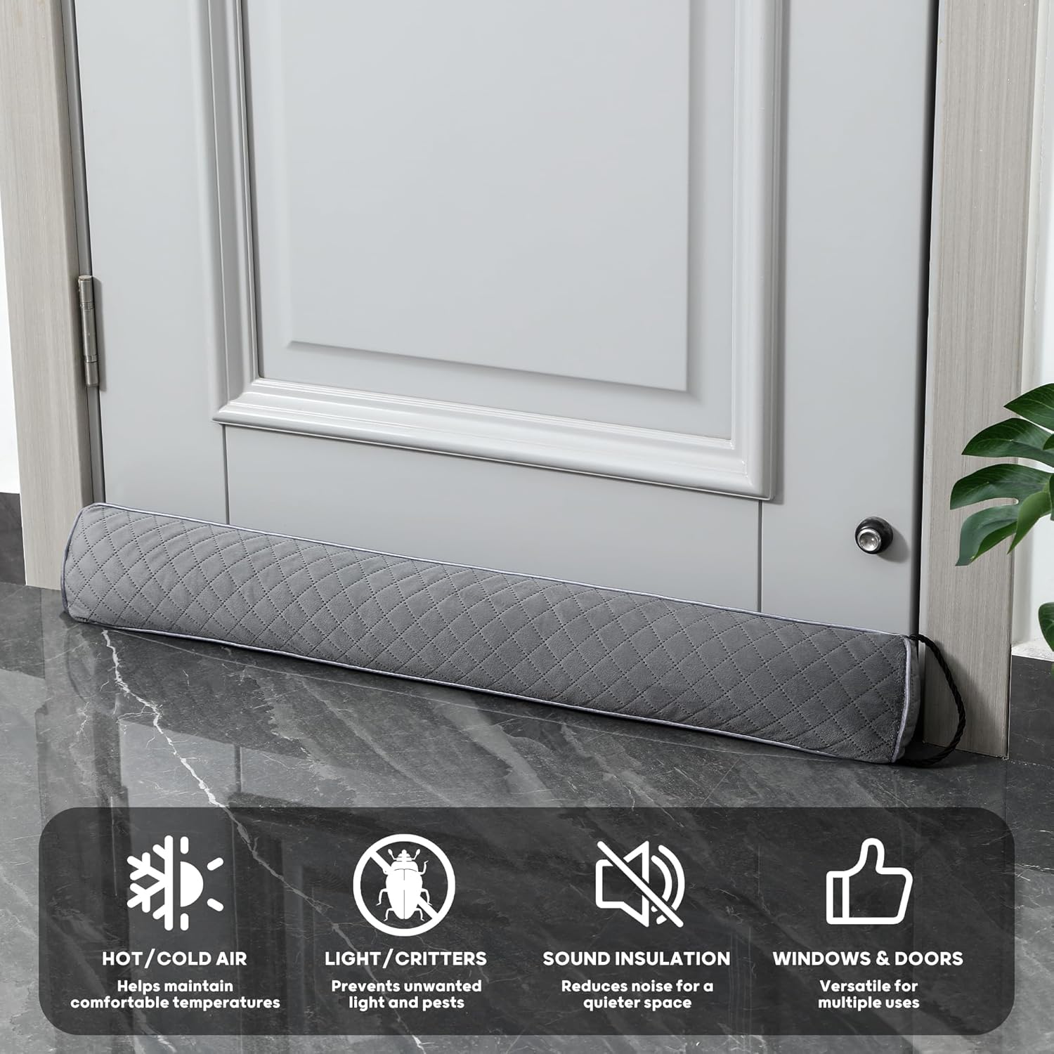 36 Inch Premium Velvet Weighted Draft Stopper