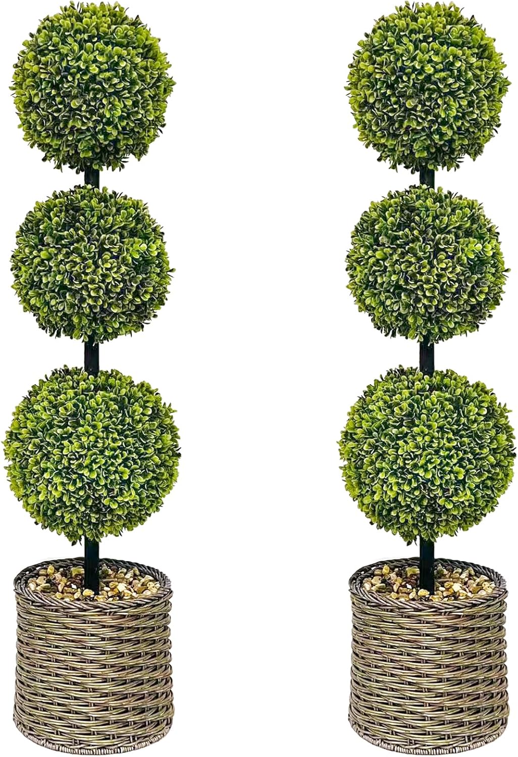 ChrisXiao 3ft Artificial Boxwood Topiary Set of 2