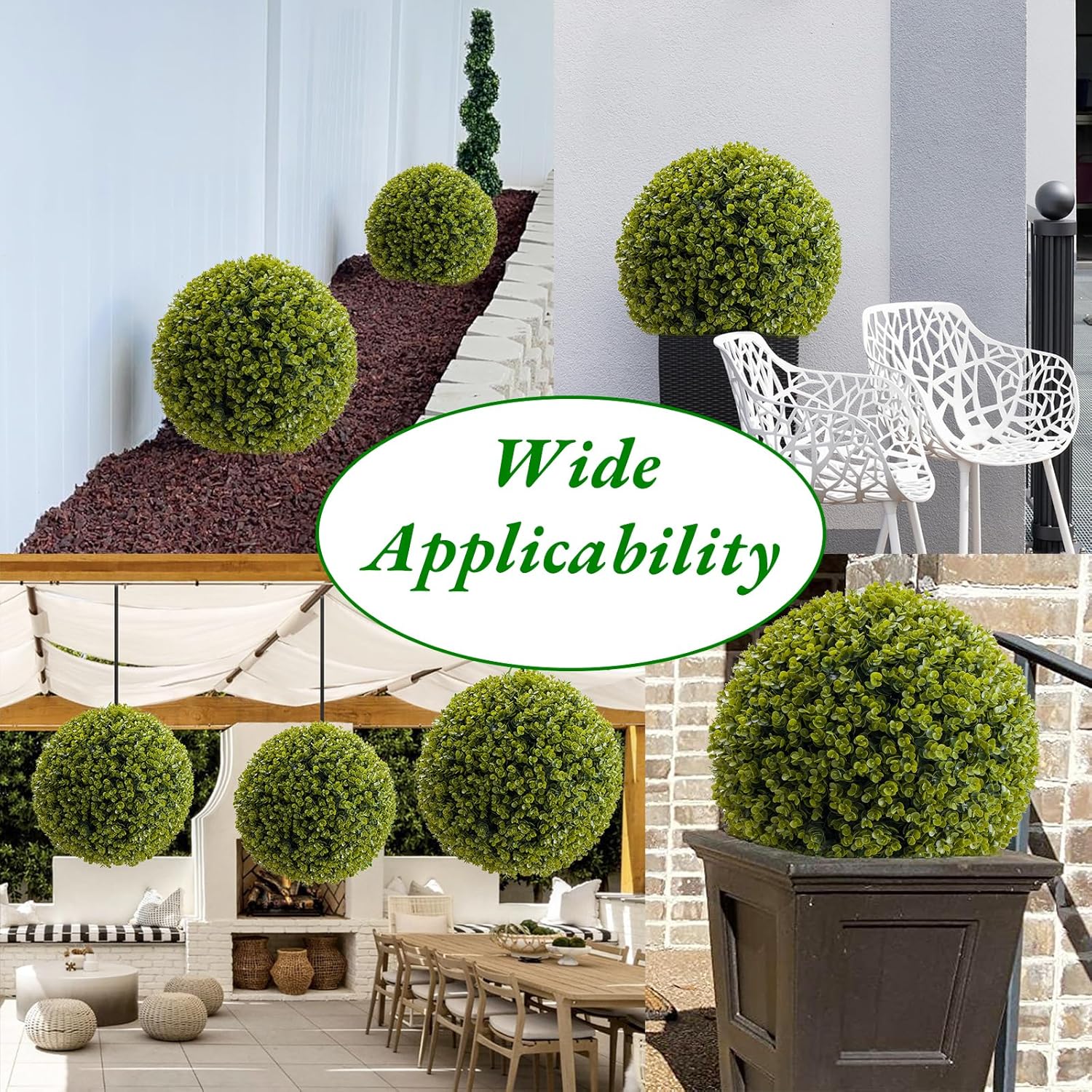 Garvee Artificial Topiary Balls 21 Inch 2 Pcs