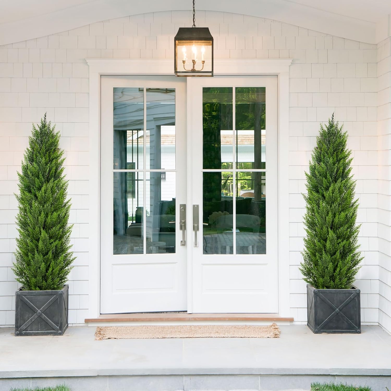 Briful 5ft Cedar Topiary Trees Artificial Set of 2