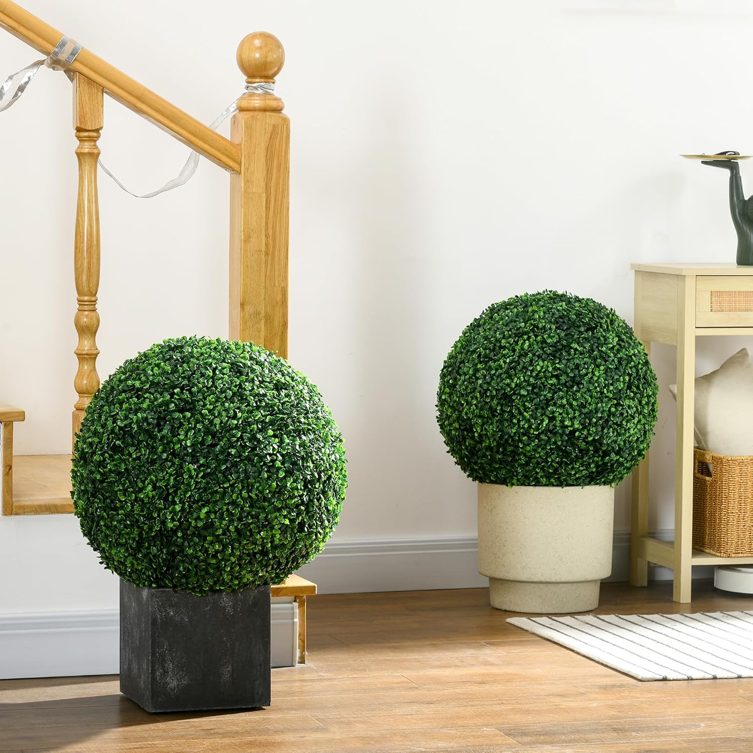 HOMCOM Artificial Boxwood Topiary Ball Set of 2
