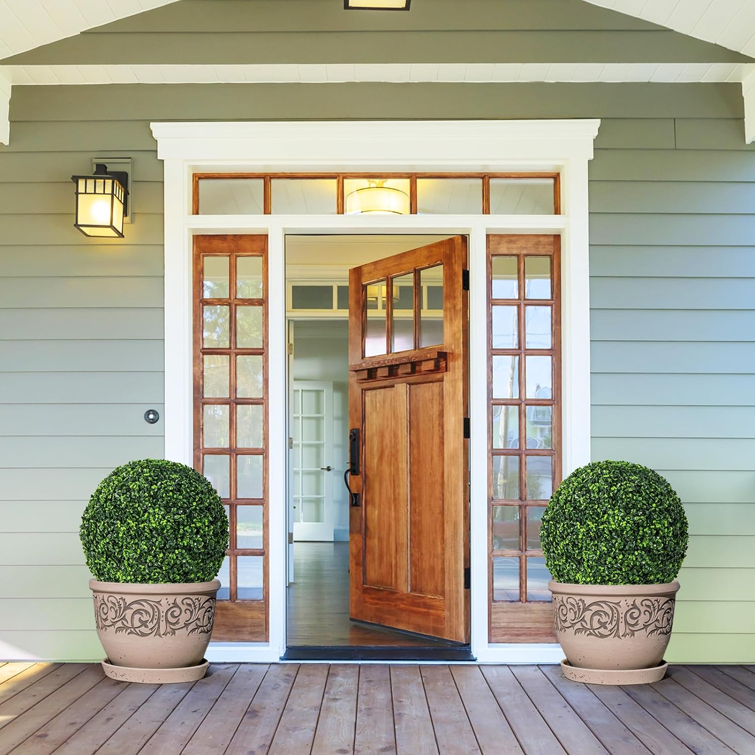 Goplus 2PCS 19 Inch Artificial Topiary Ball Set