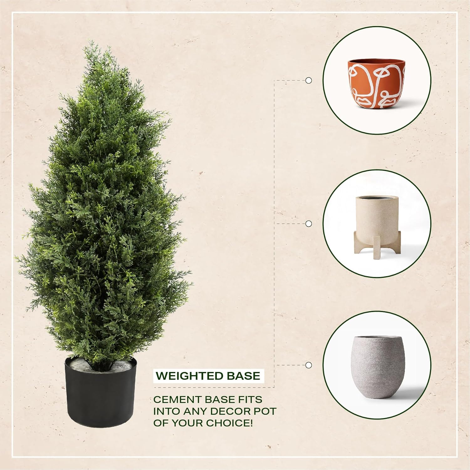 VARD HOME Artificial Topiary Cedar Trees 3ft 2pk