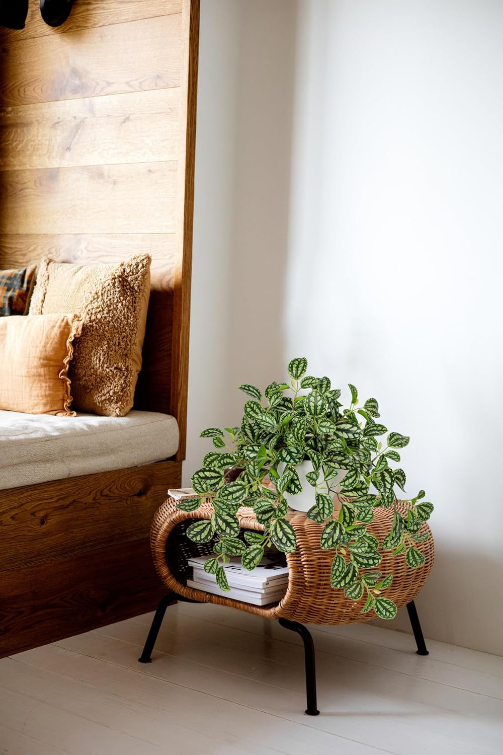 Briful Faux Watermelon Peperomia Artificial Plant for Home Office